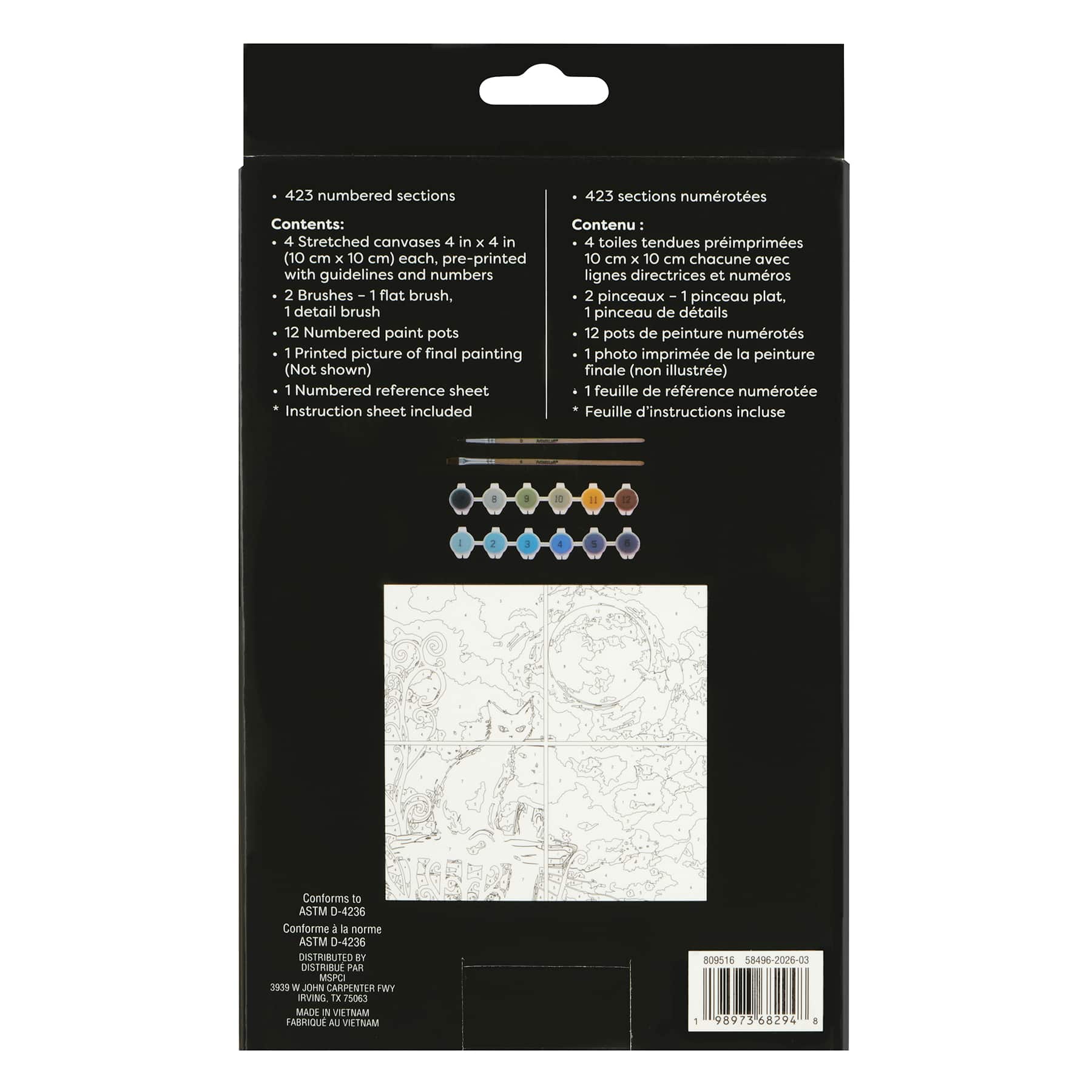 Black Cat & Moon Paint-by-Number Gallery Mini Kit by Artist's Loft®