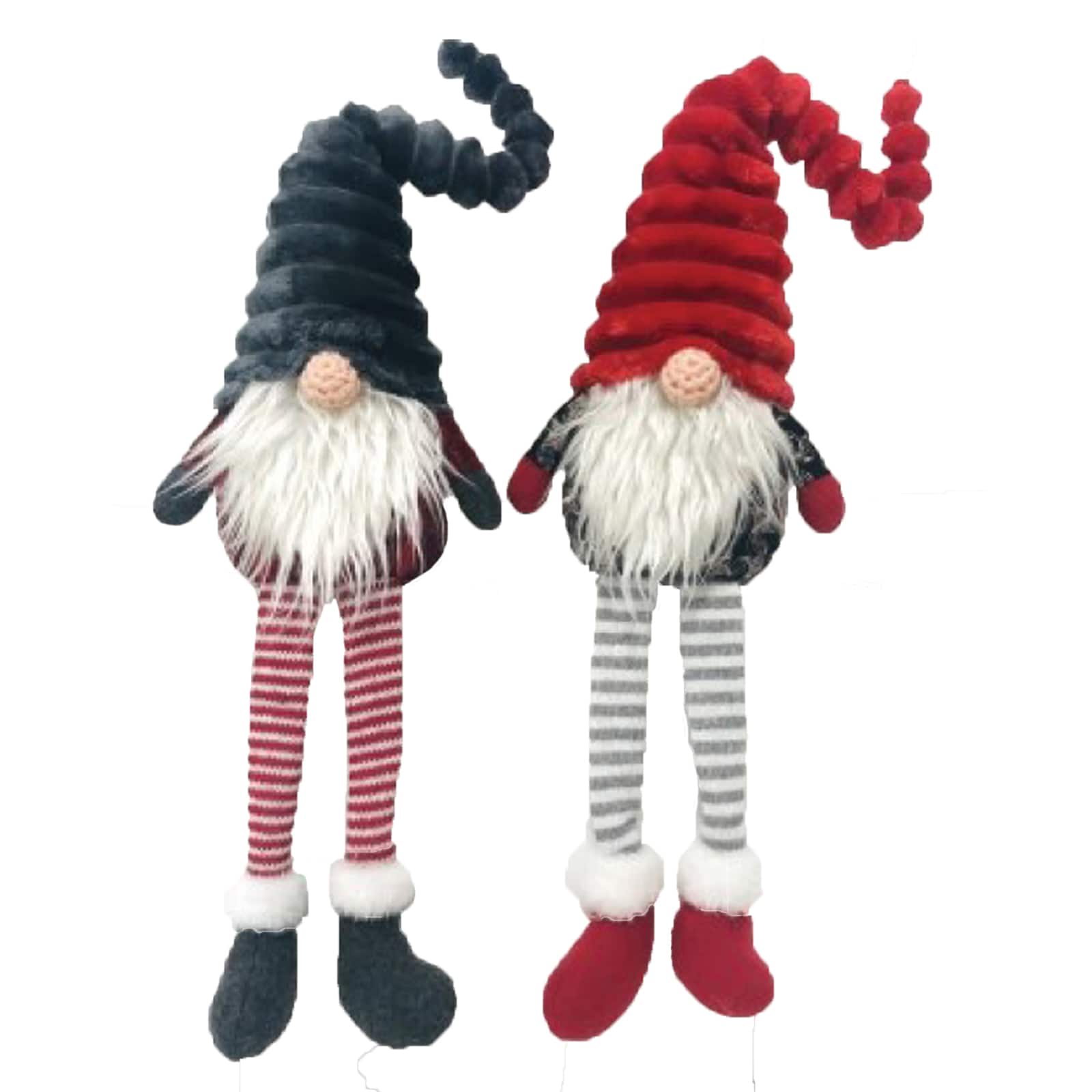 Santa's Workshop 14" Sitting Christmas Gnomes Wearing Stripes, 2ct.