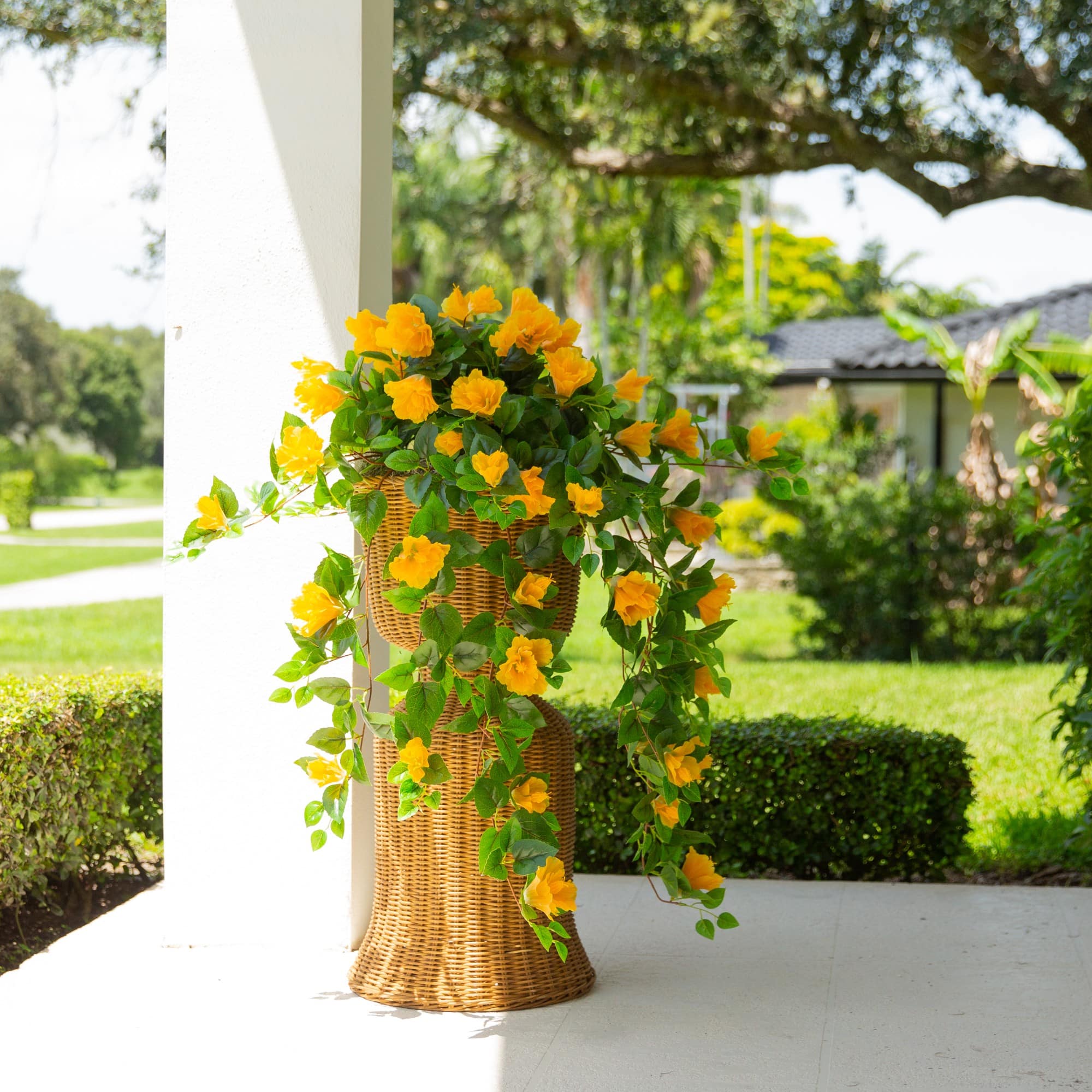 41" UV Resistant Artificial Hibiscus Hanging Plants, 2ct.