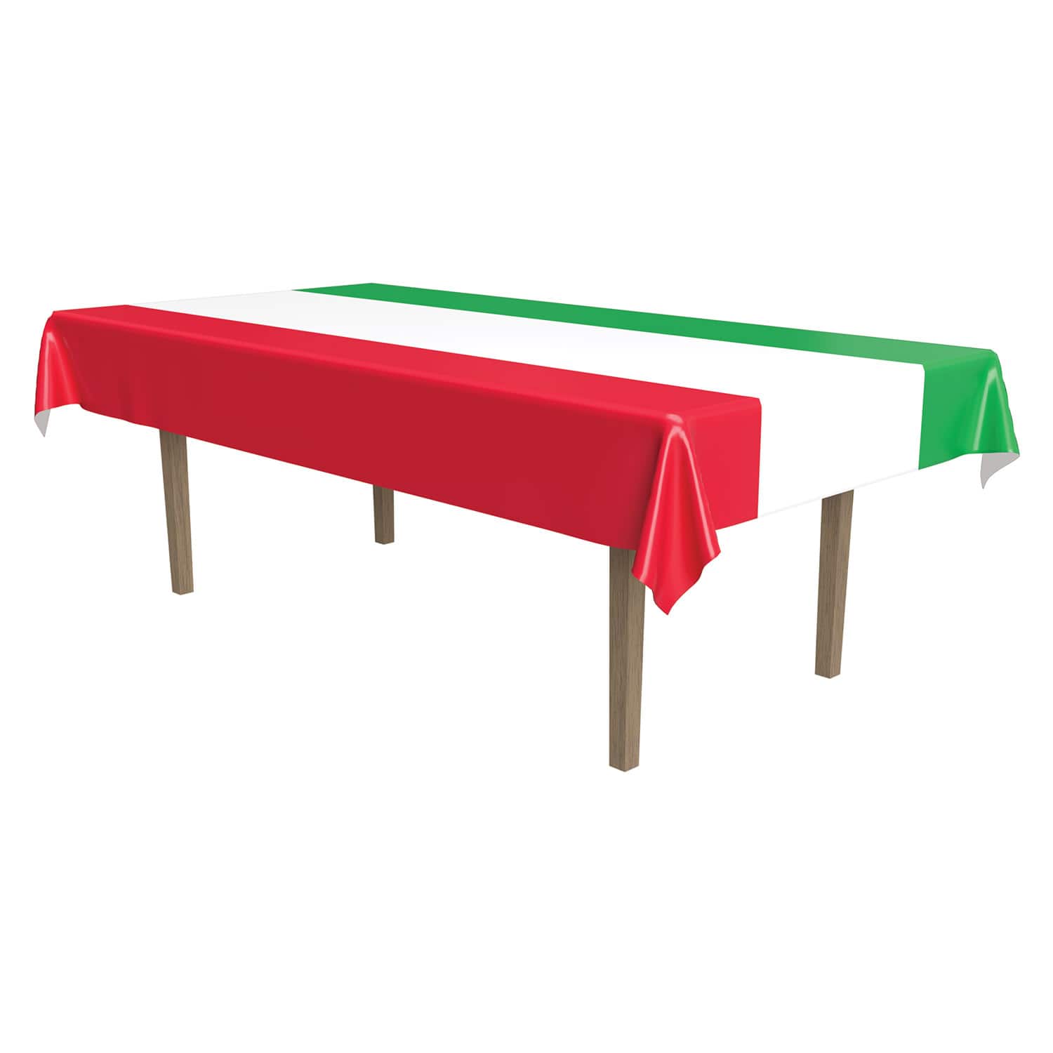 Beistle 54" x 108" Red, White & Green Plastic Table Covers, 2ct.