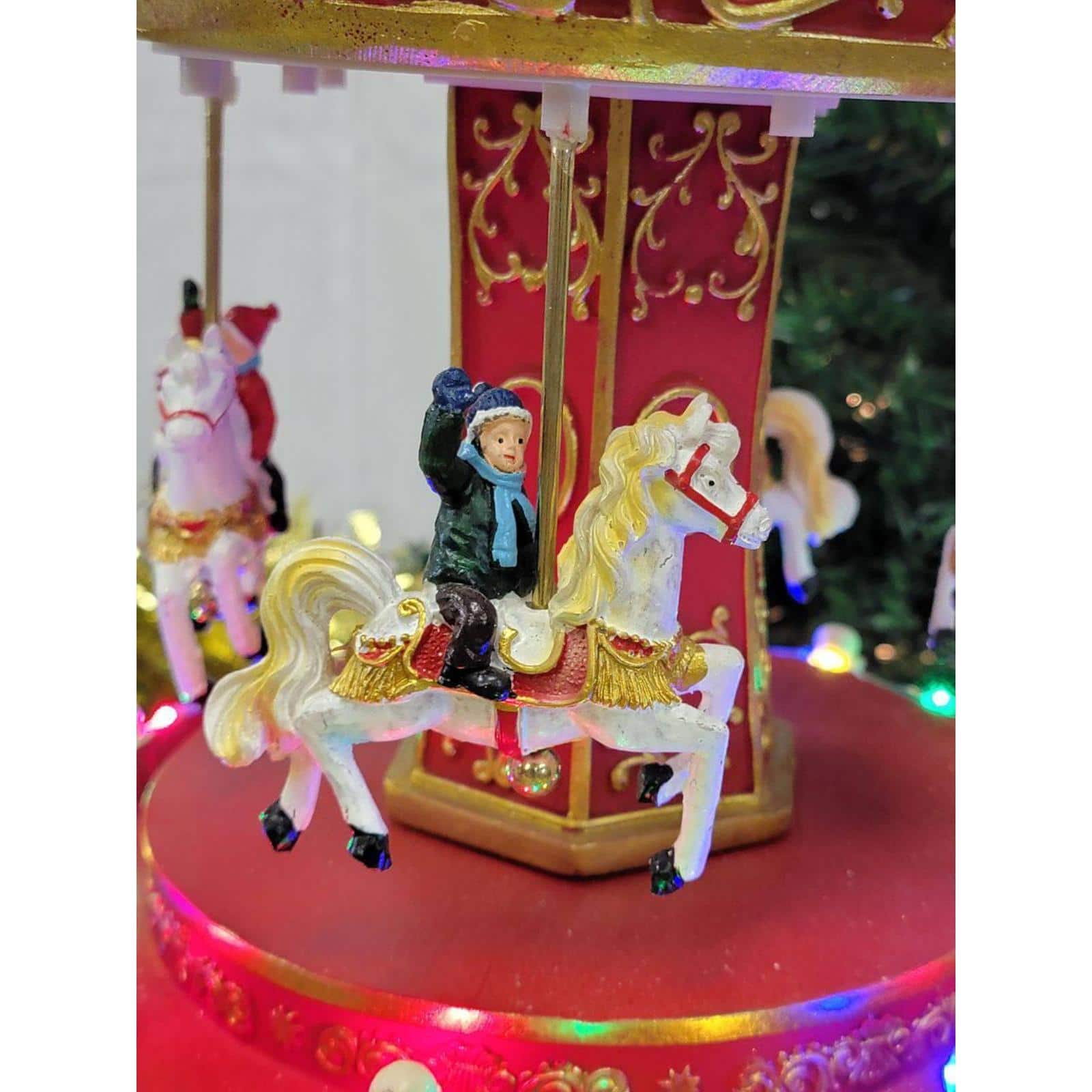 20" Christmas Village Carousel Decoration