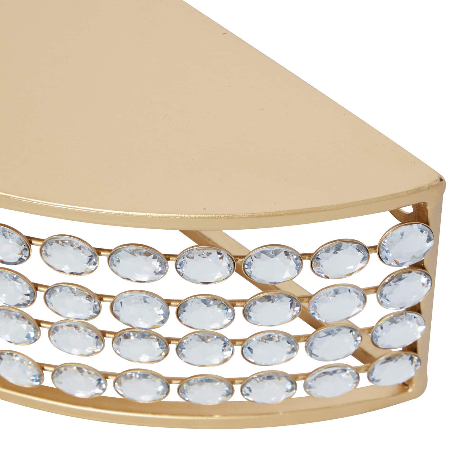 Set of 2 Gold Metal Contemporary Wall Shelves 28", 24"