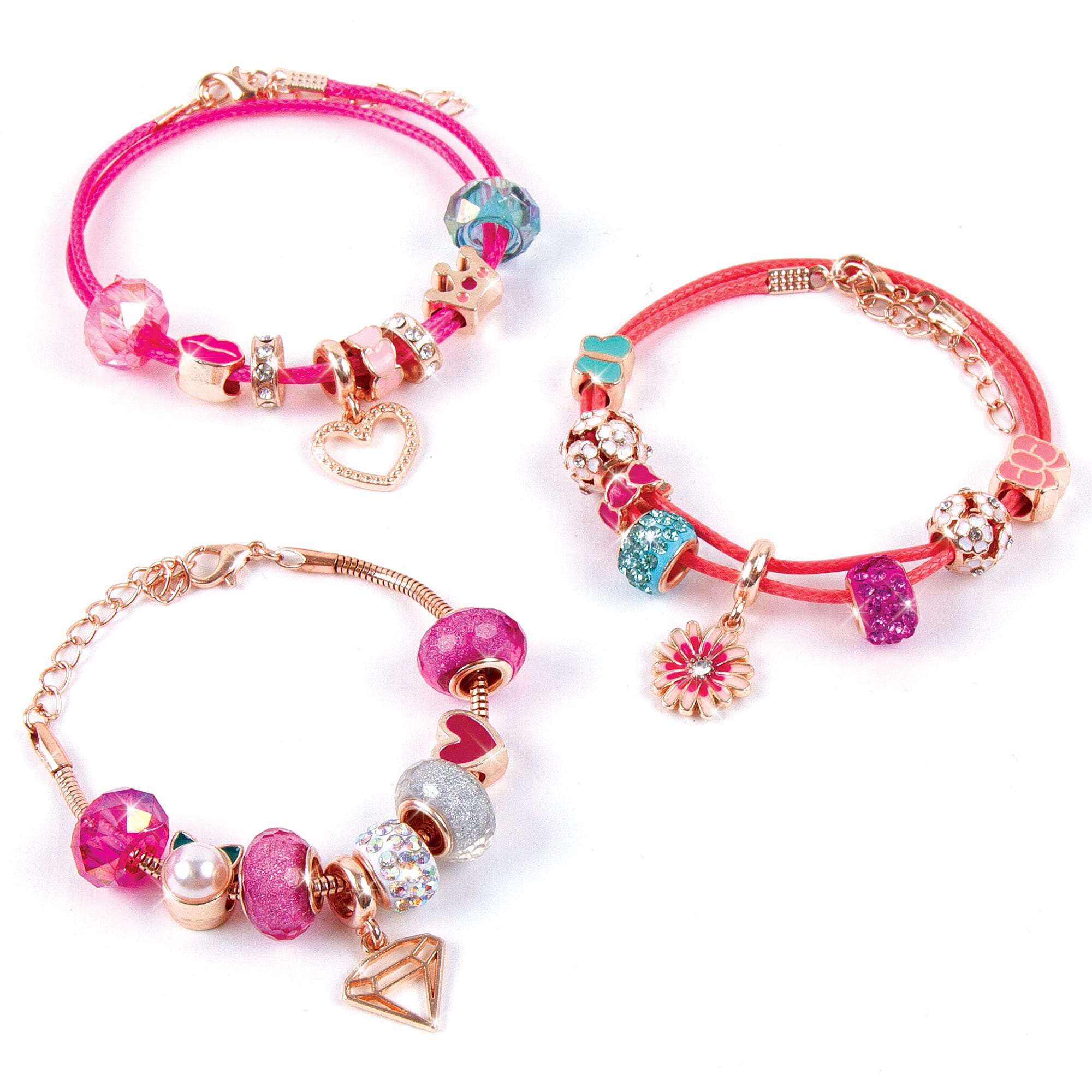Make It Real™ Halo Charms Bracelets Think Pink Set