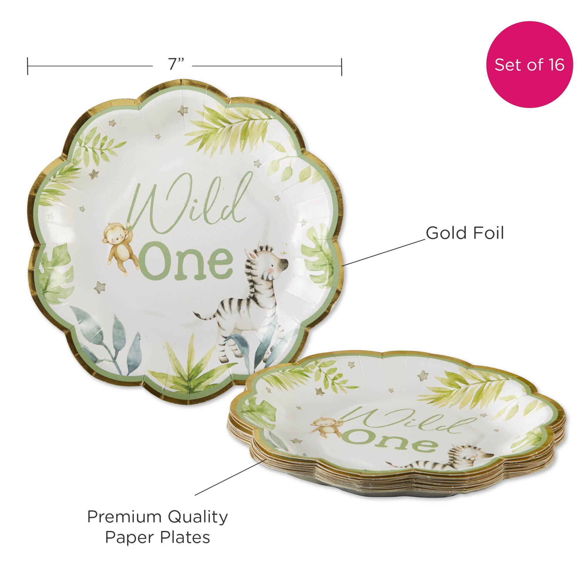 Kate Aspen 7" Safari Baby Premium Paper Plates Set, 16ct.