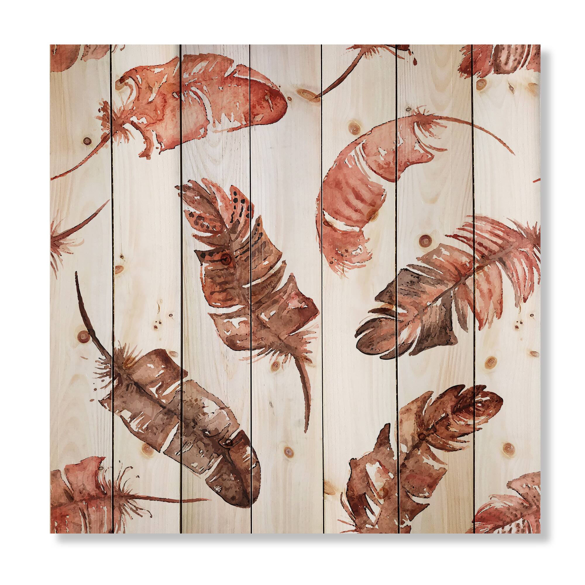 Designart - Ethinic Orange Feathers