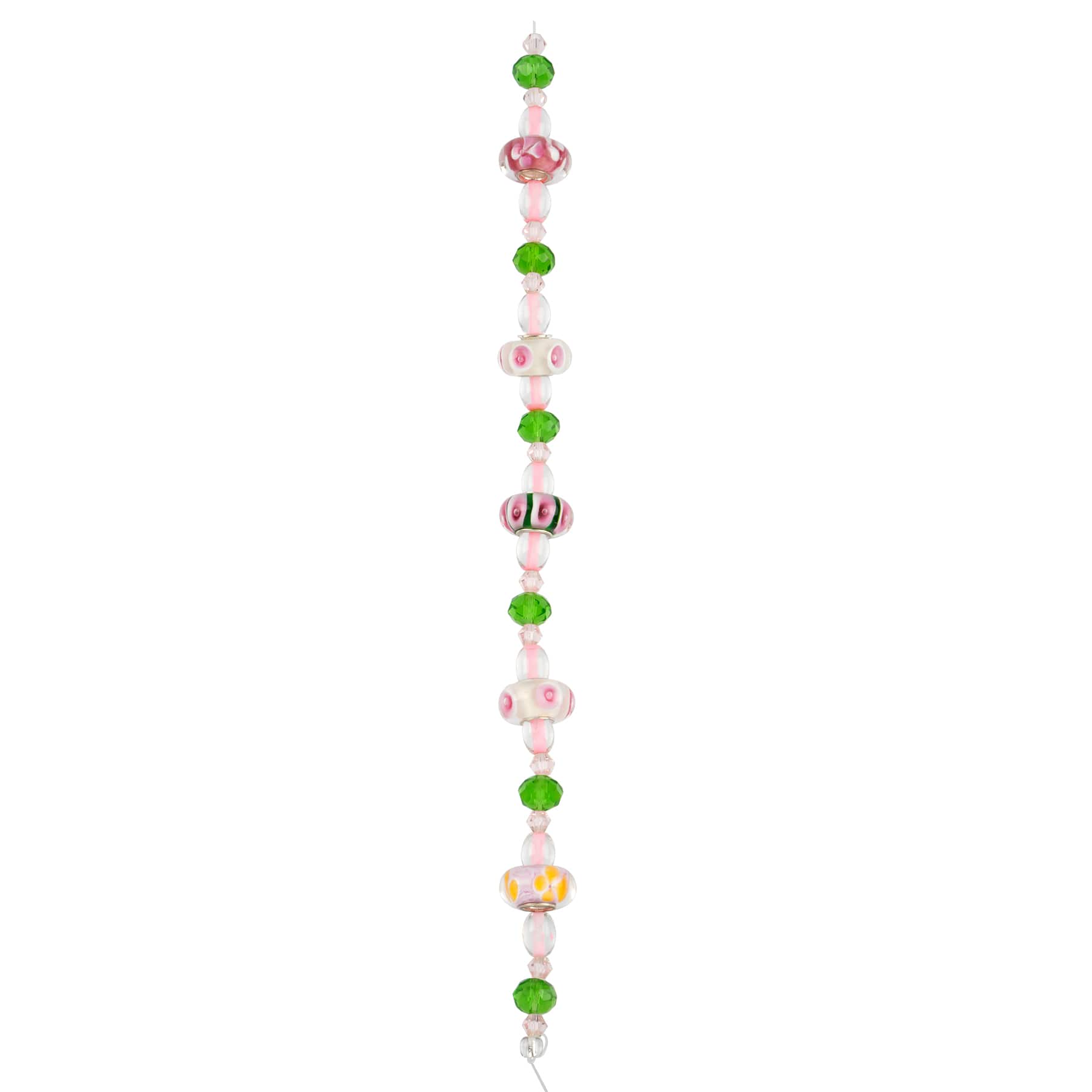 12 Pack: Pink Floral Lampwork Glass Rondelle Bead Mix by Bead Landing™