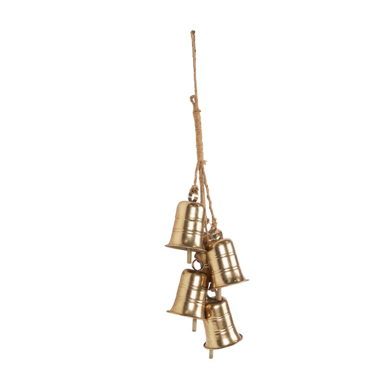 26" Gold Metal Cascading Cluster Decorative Bells