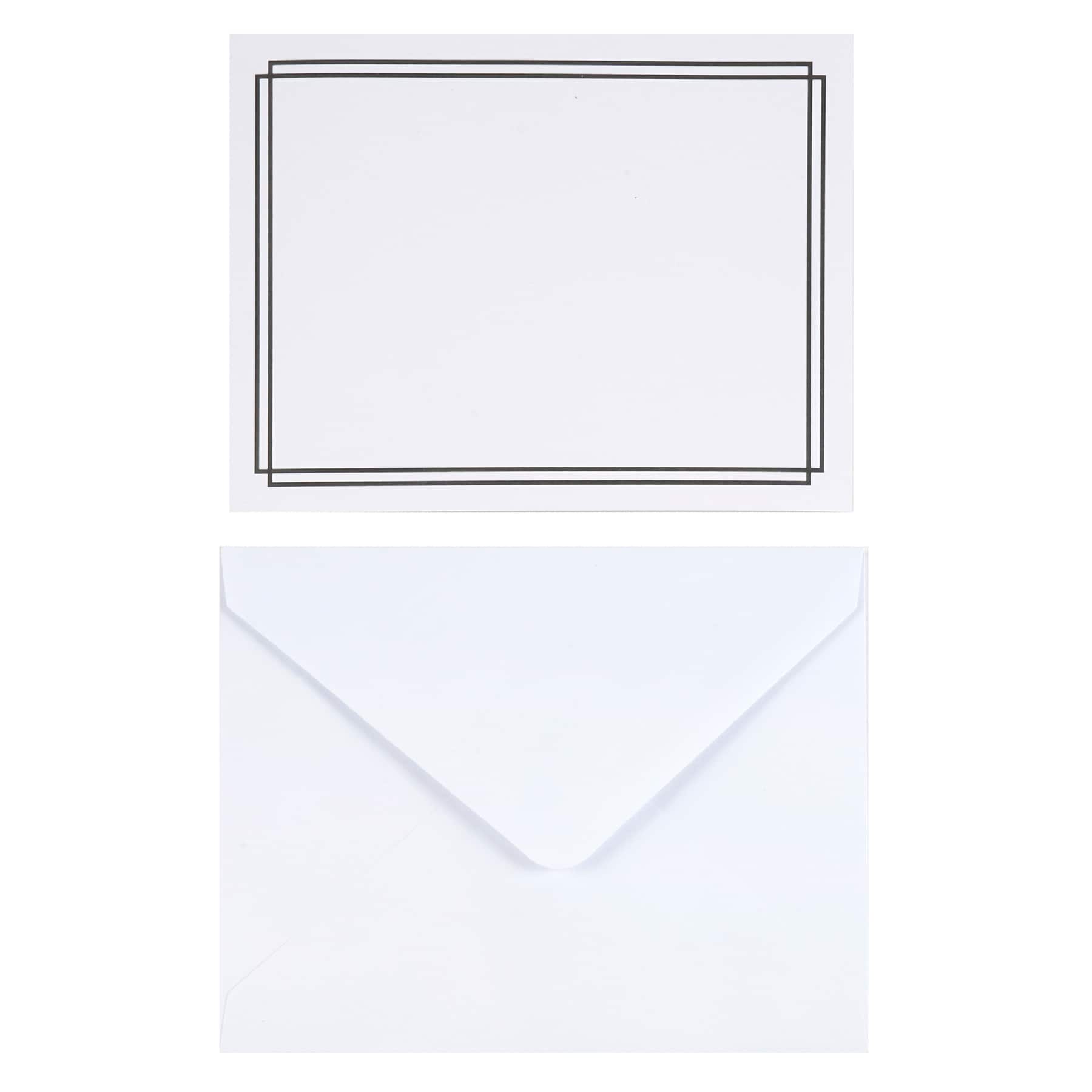 Black Border Flat Cards & Envelopes by Recollections™, 4.25" x 5.5"