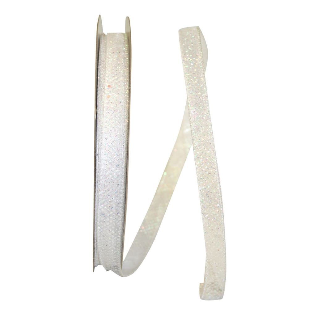 JAM Paper 5/8" x 50yd. Sheer Wired Glitter Dots Ribbon