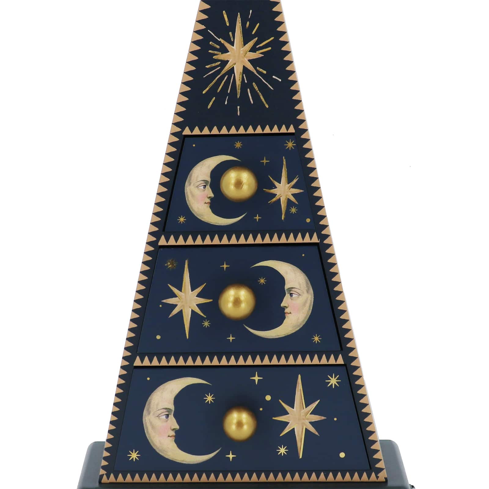 18" Navy Blue Celestial Pyramid 3-Drawer Tabletop Décor by Ashland®