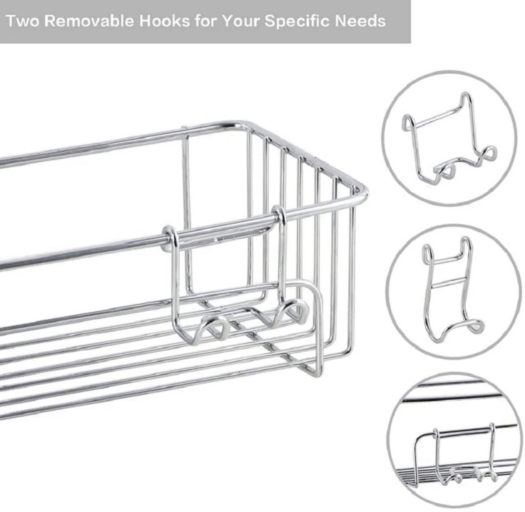 NEX™ Silver Shower Caddy Hanging Basket Shelf Set