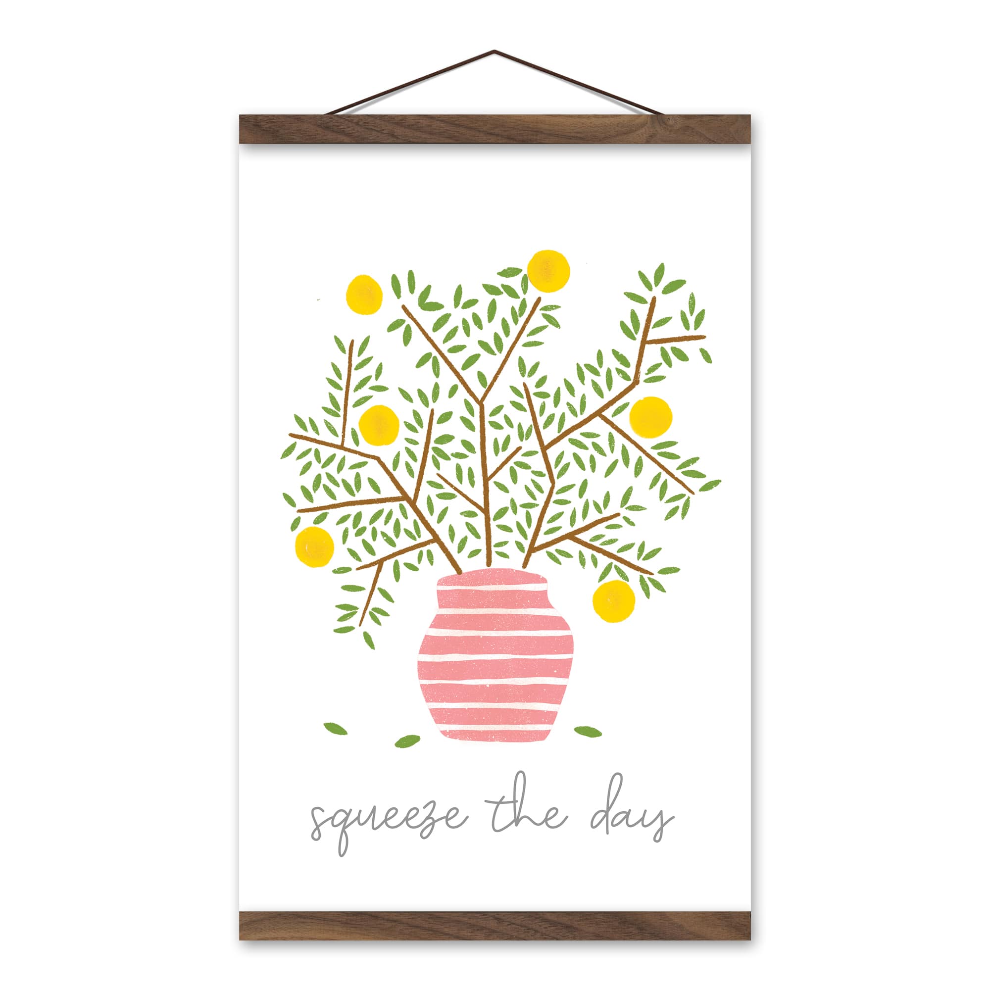 Lemon Tree Teak Hanging Canvas