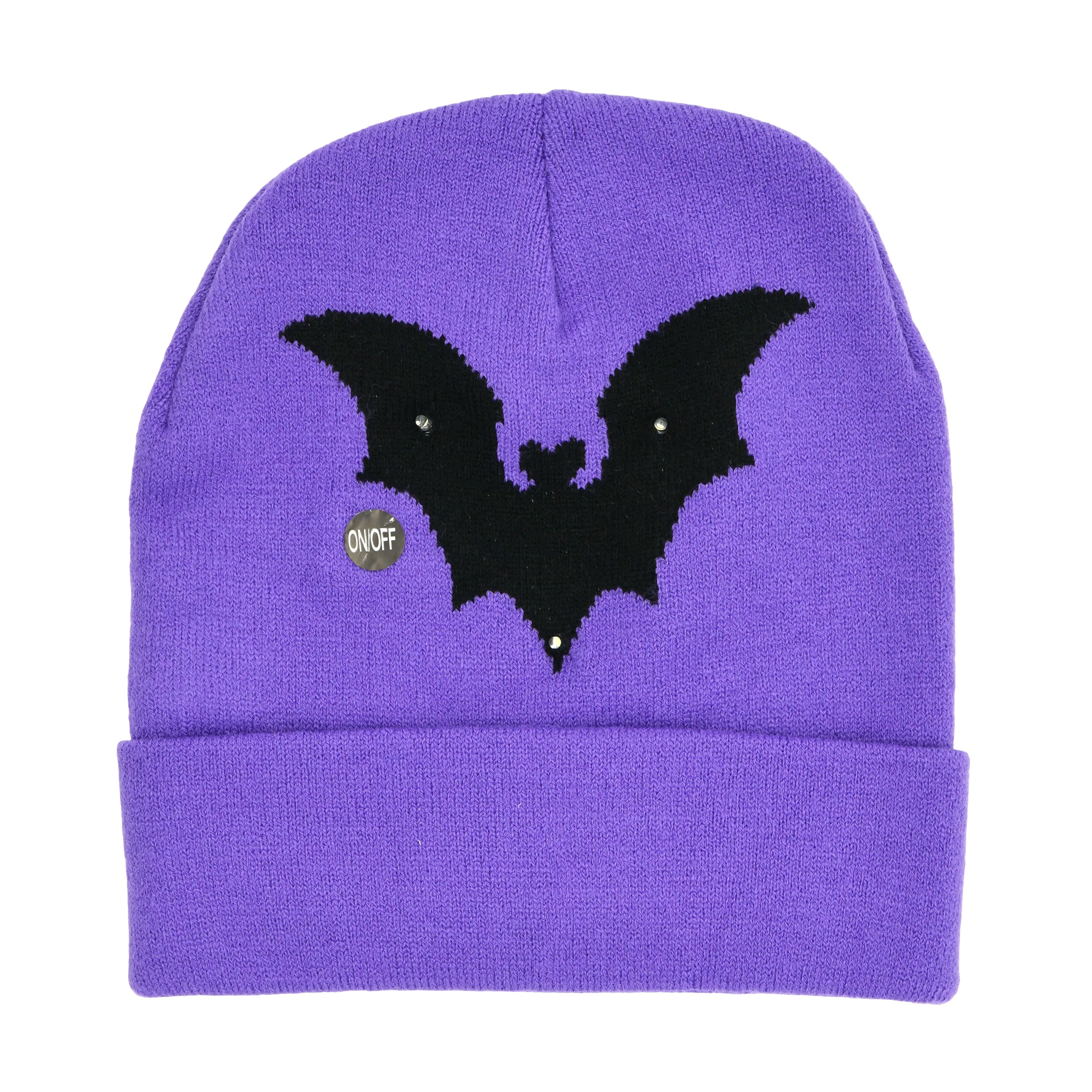 Purple Bat Light-Up Beanie by Celebrate It™