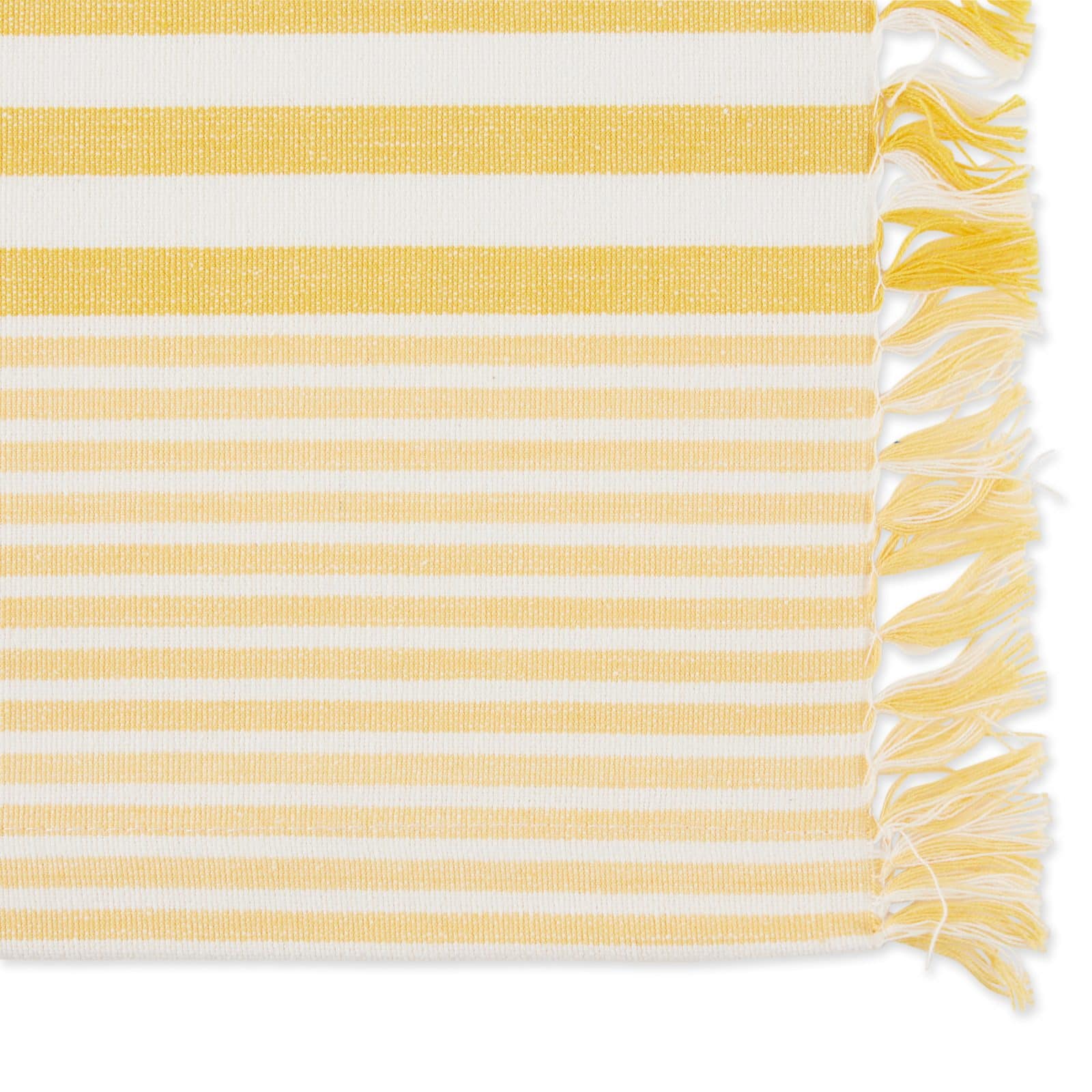 DII® Deep Yellow Stripes With Fringe Placemats, 6ct.