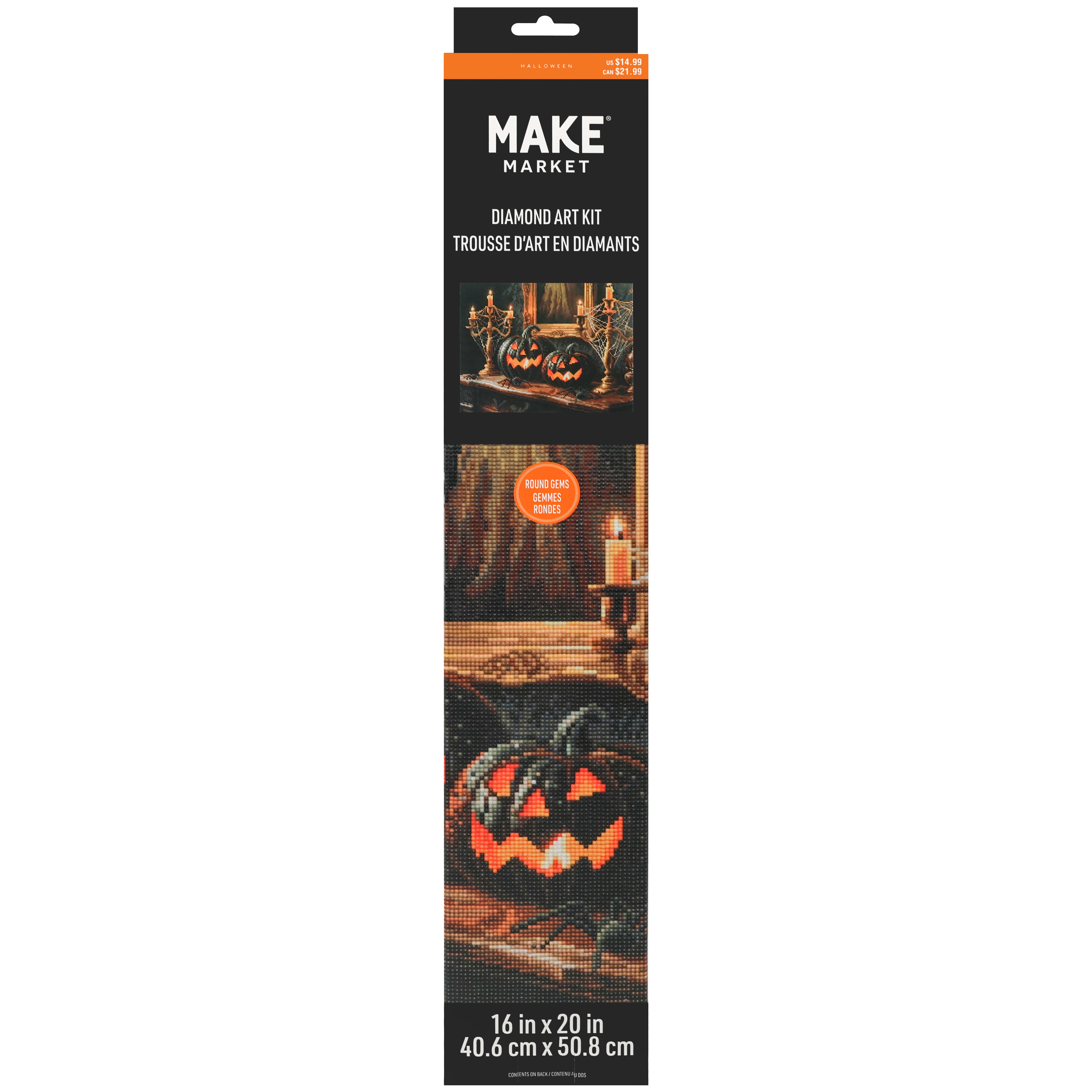 16" x 20" Black Pumpkins Diamond Art Kit by Make Market®