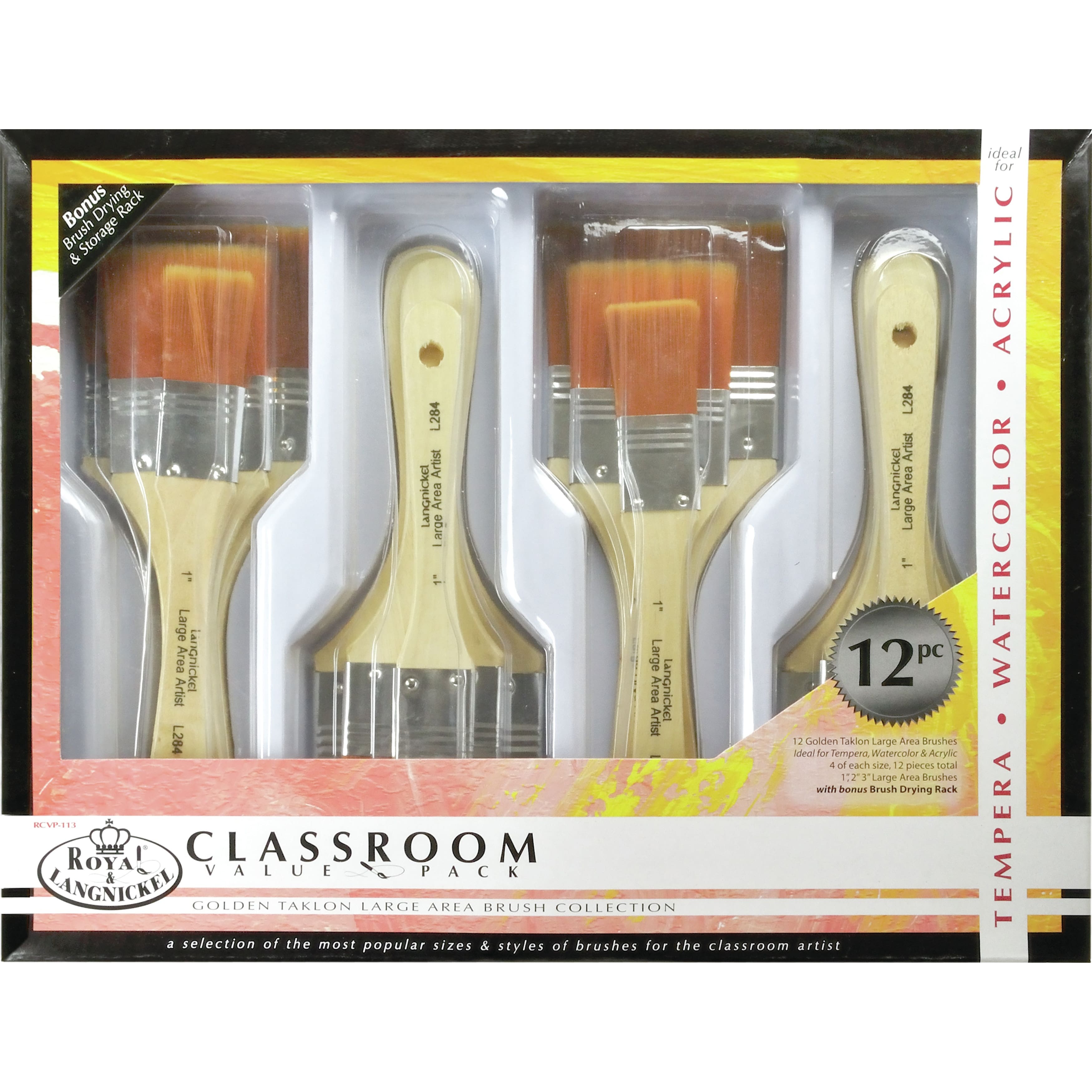 Golden Taklon Large Brush Box Set, 12ct.