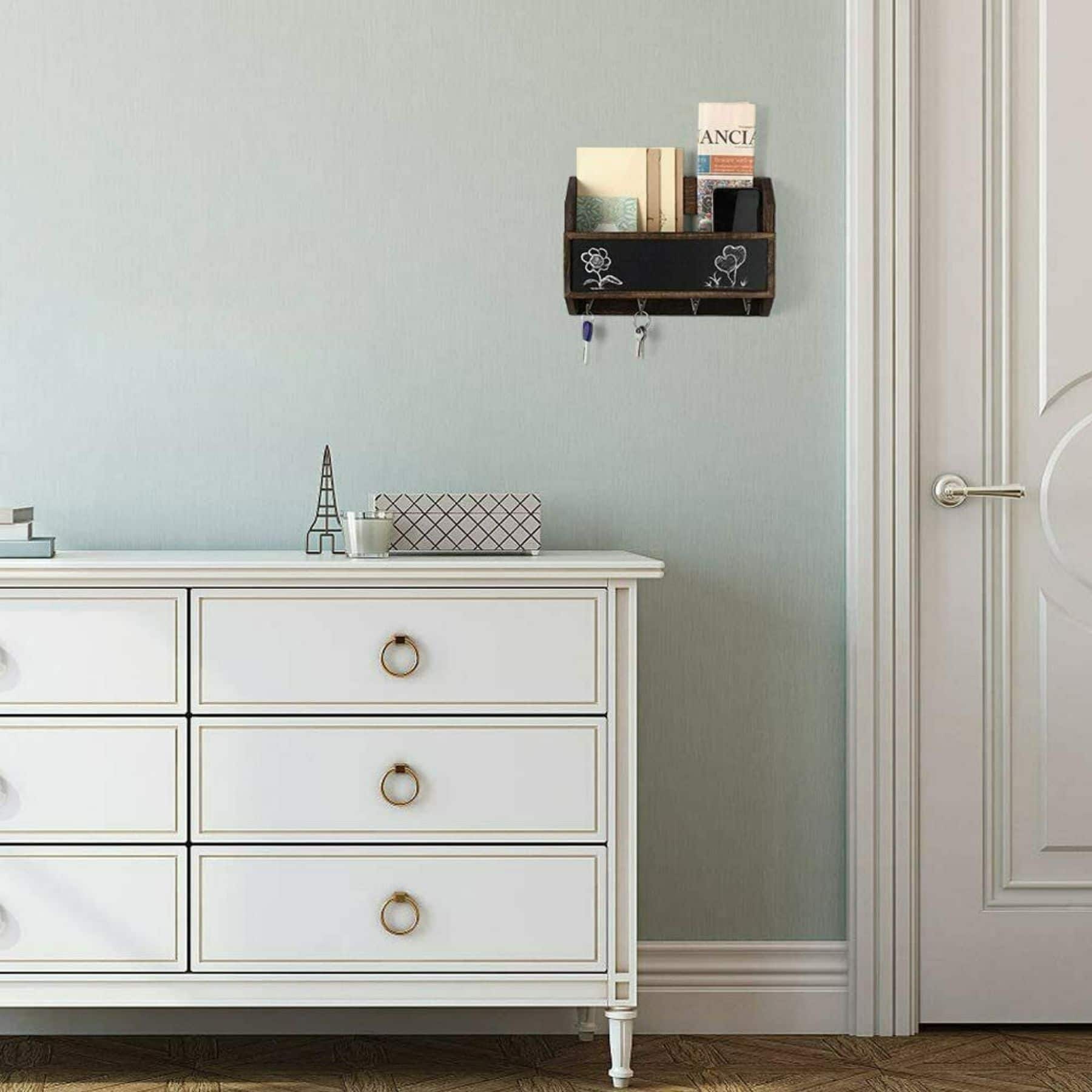 NEX™ Wall Mount Mail & Key Holder Organizer with Chalkboard Surface