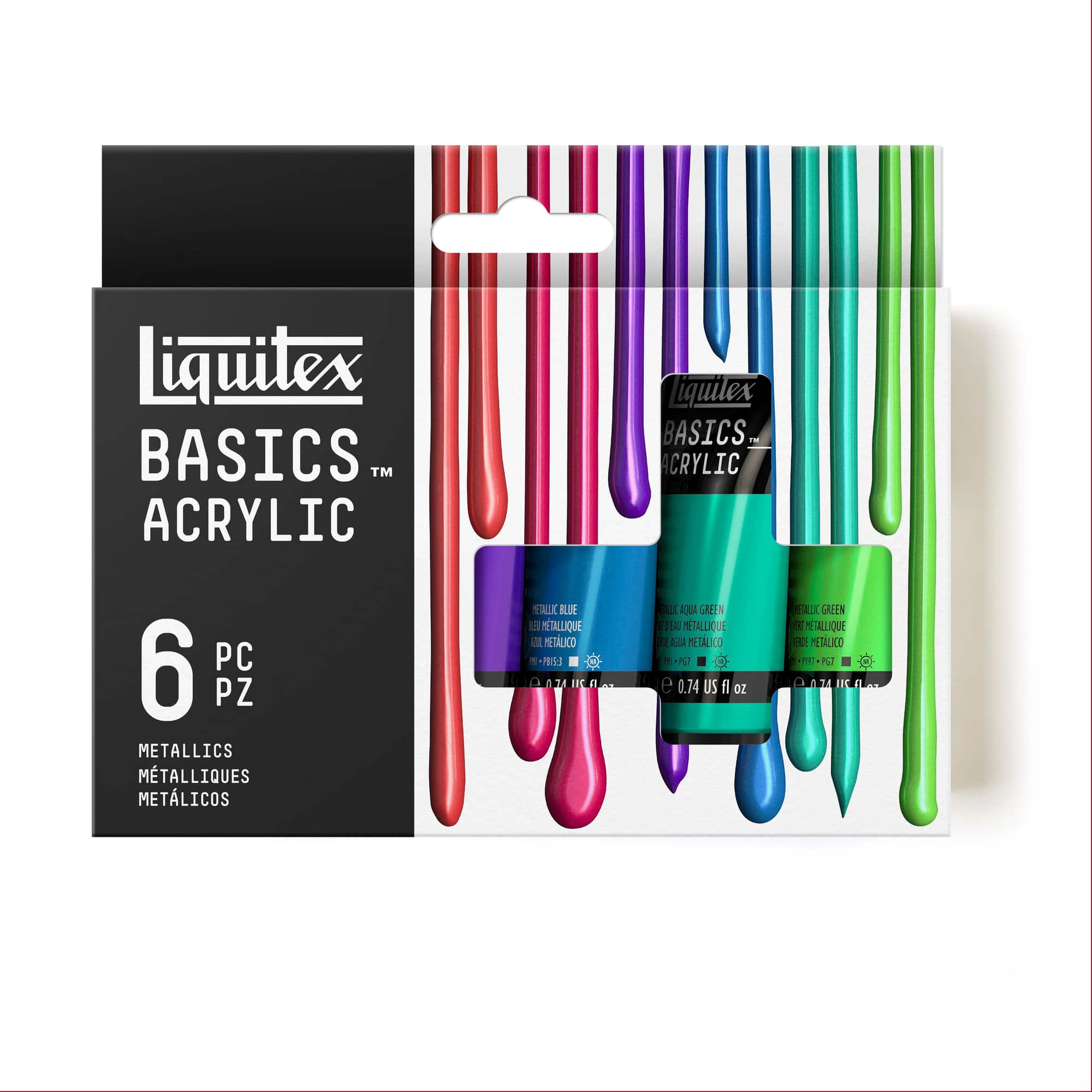 Michaels, Liquitex® BASICS® Metallic 6 Color Acrylic Paint Set – Category: Acrylic Paint Sets