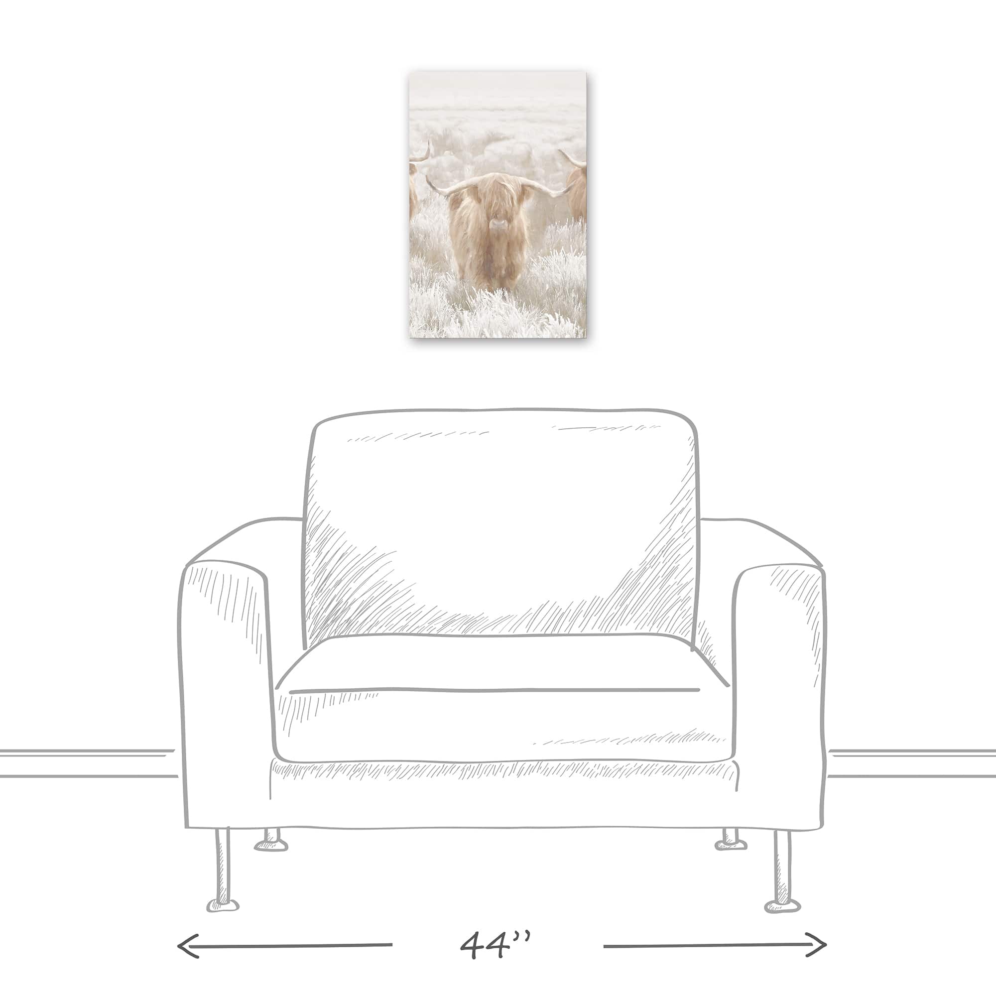 Light and Creamy Highland Canvas Wall Art