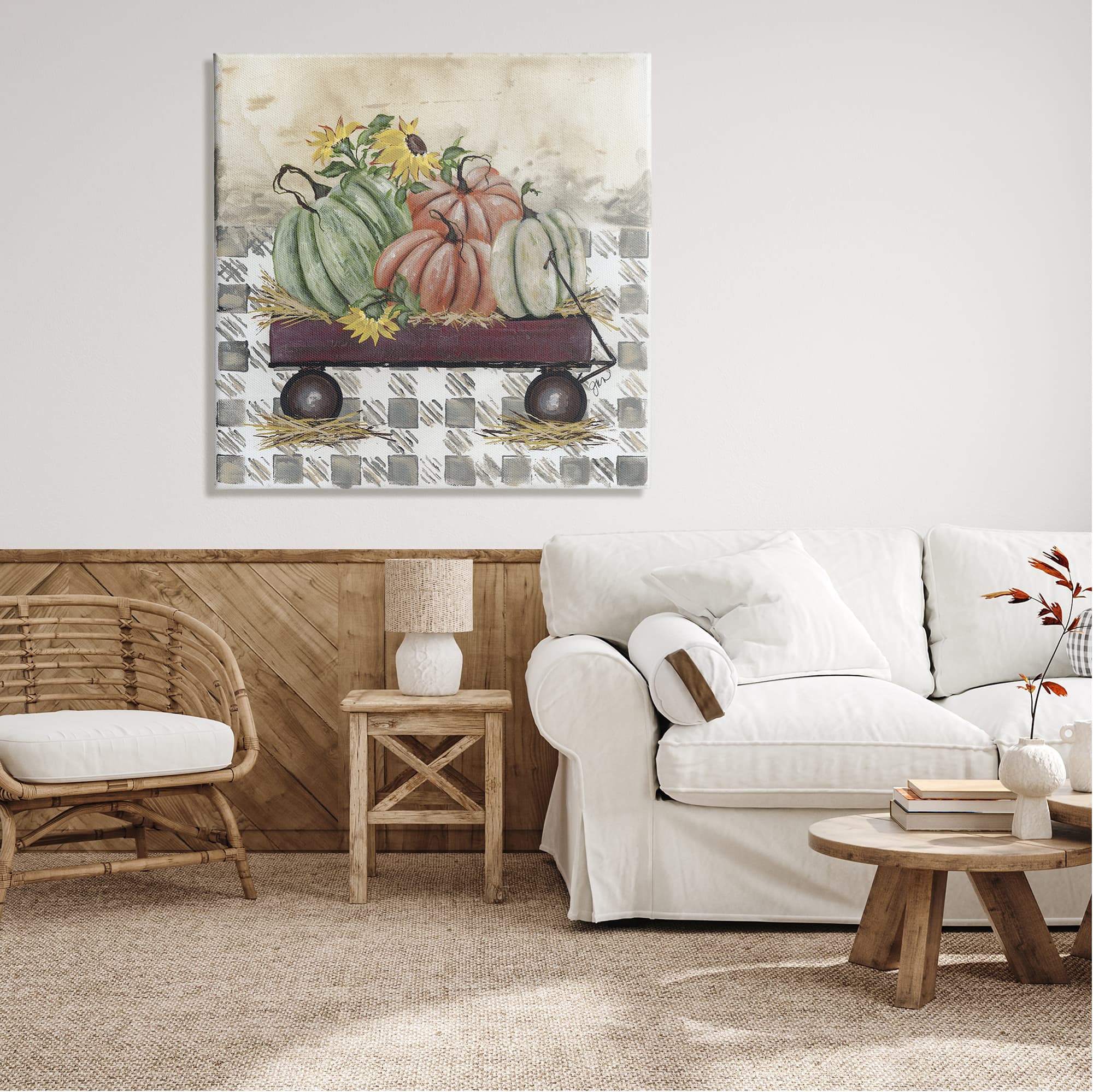 Stupell Industries Pumpkin Harvest Wagon Canvas Wall Art