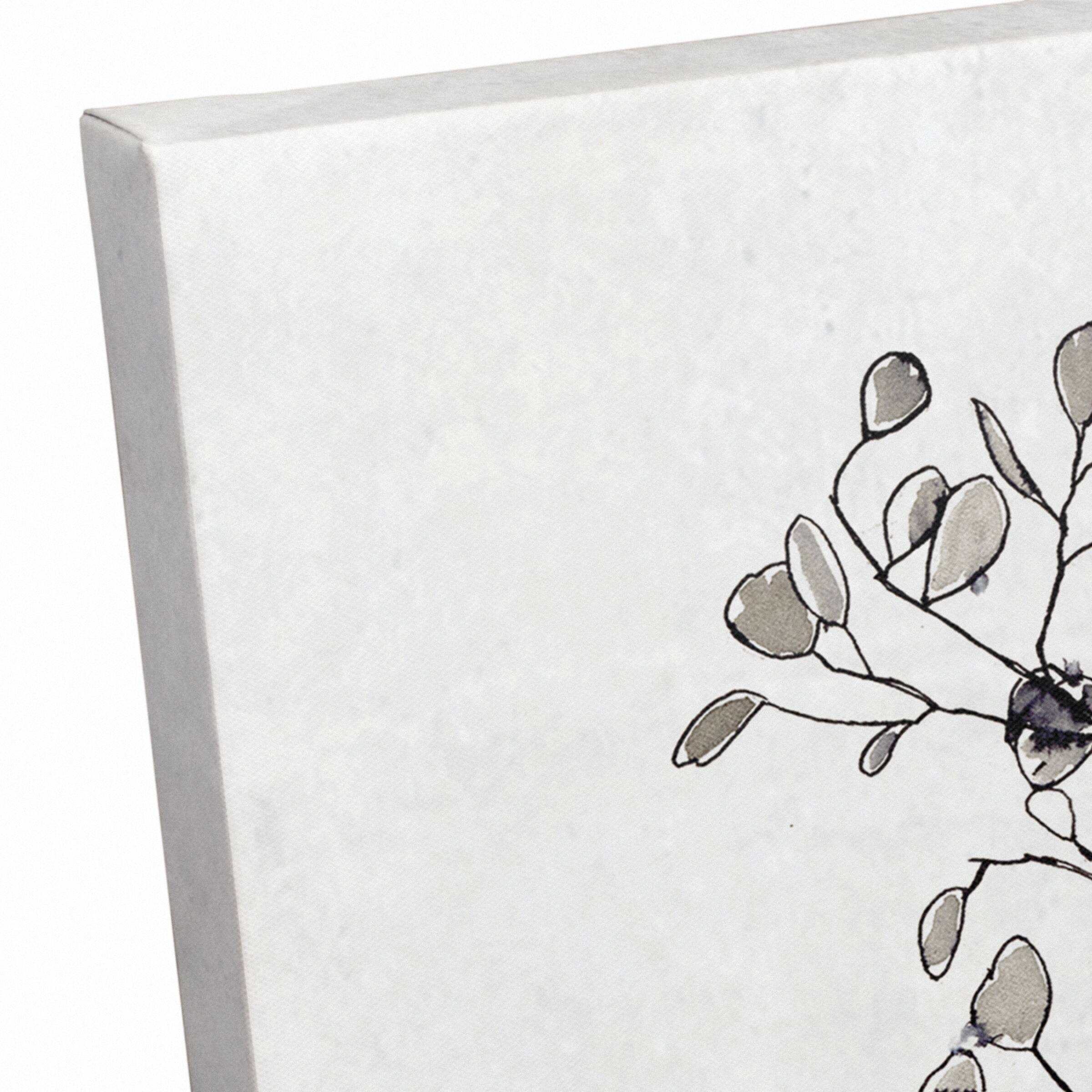 Designs Direct Home Flower Line Drawing Canvas Wall Art