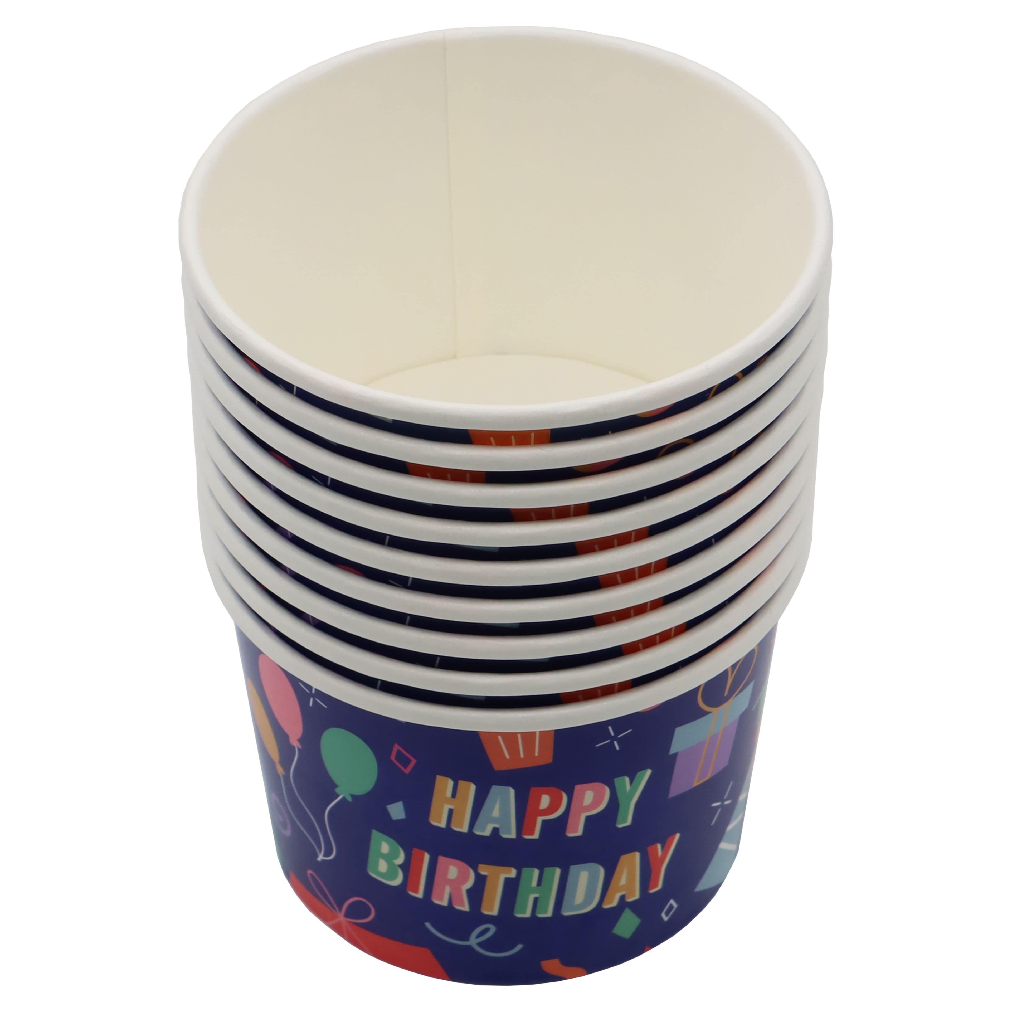 12 Packs: 10 ct. (120 total) 8oz. Happy Birthday Snack Cups by Celebrate It™