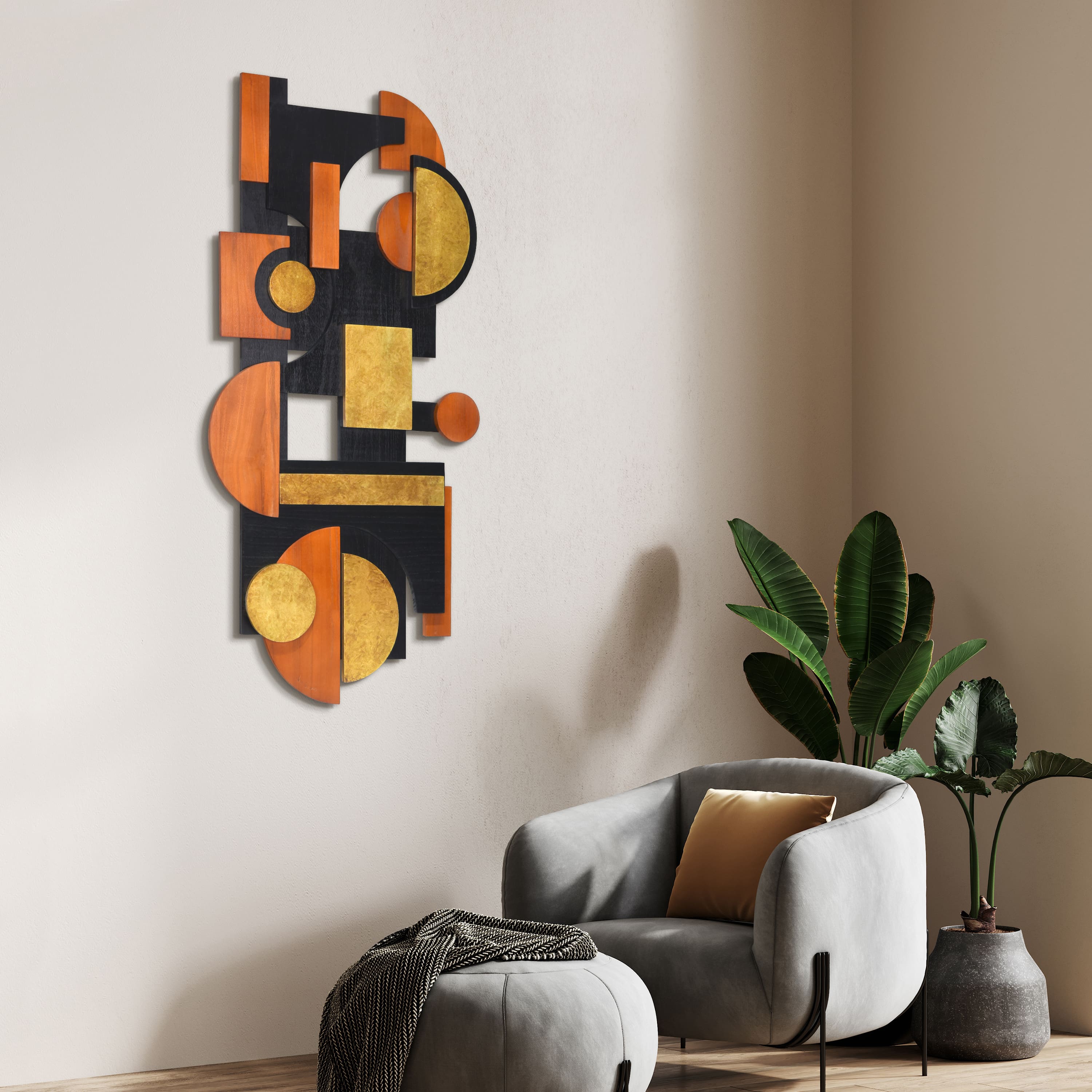 Empire Art Direct 48" x 24" Amber Embraces I Hand Made Dimensional Abstracts Wall Art