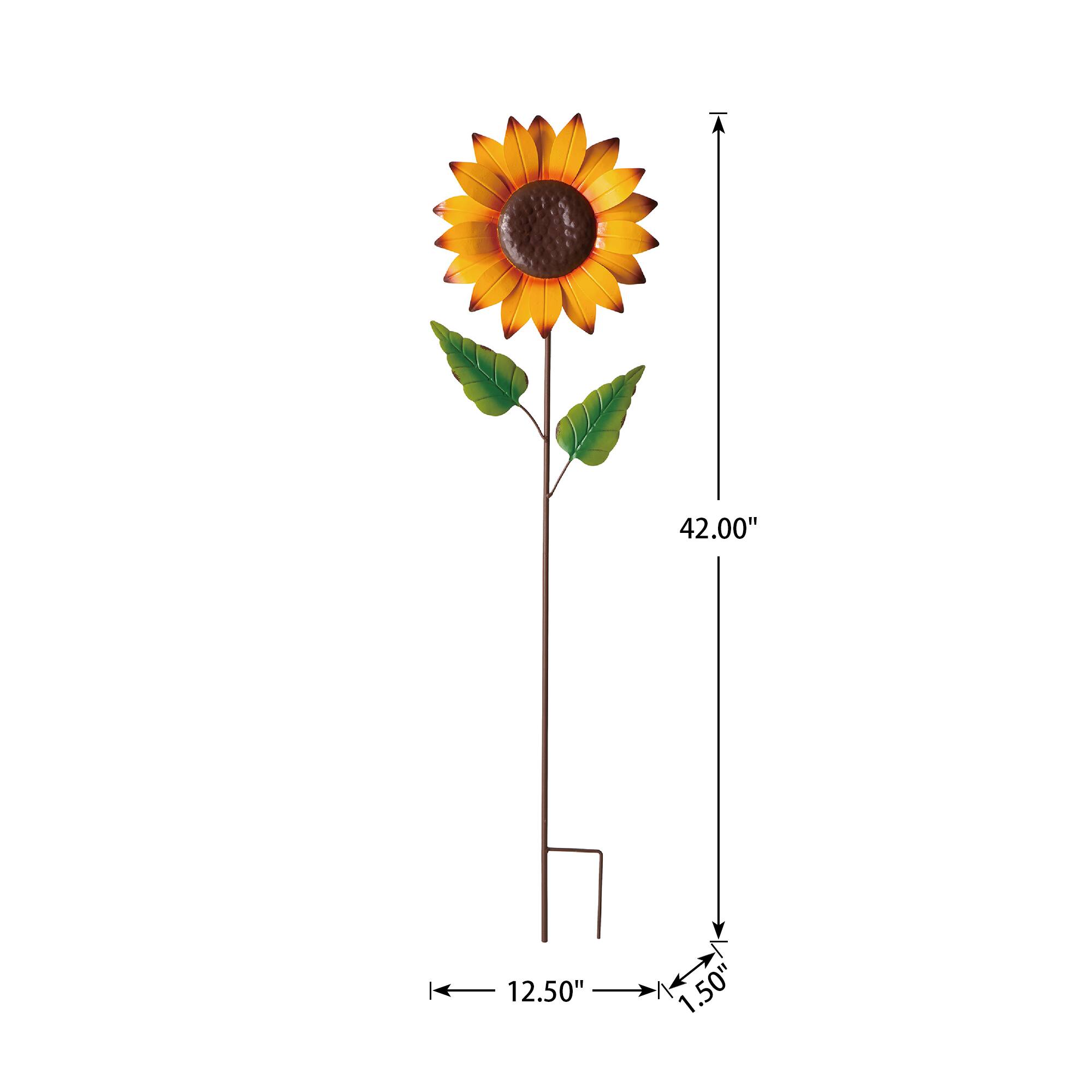 Glitzhome® 42" Fall Sunflower Metal Yard Stake