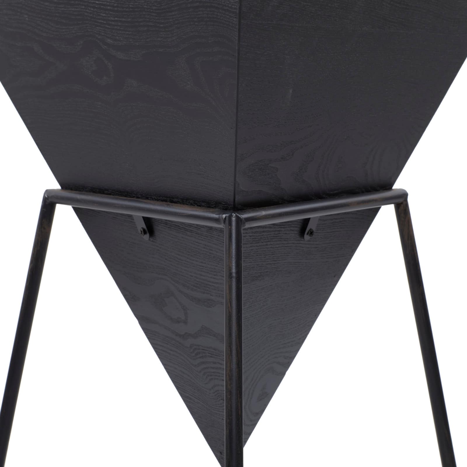 Gray Metal & Wood Modern Accent Table
