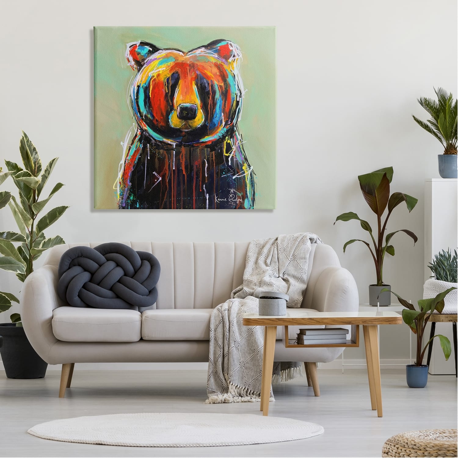 Stupell Industries Abstract Urban Bear Graffiti Canvas Wall Art