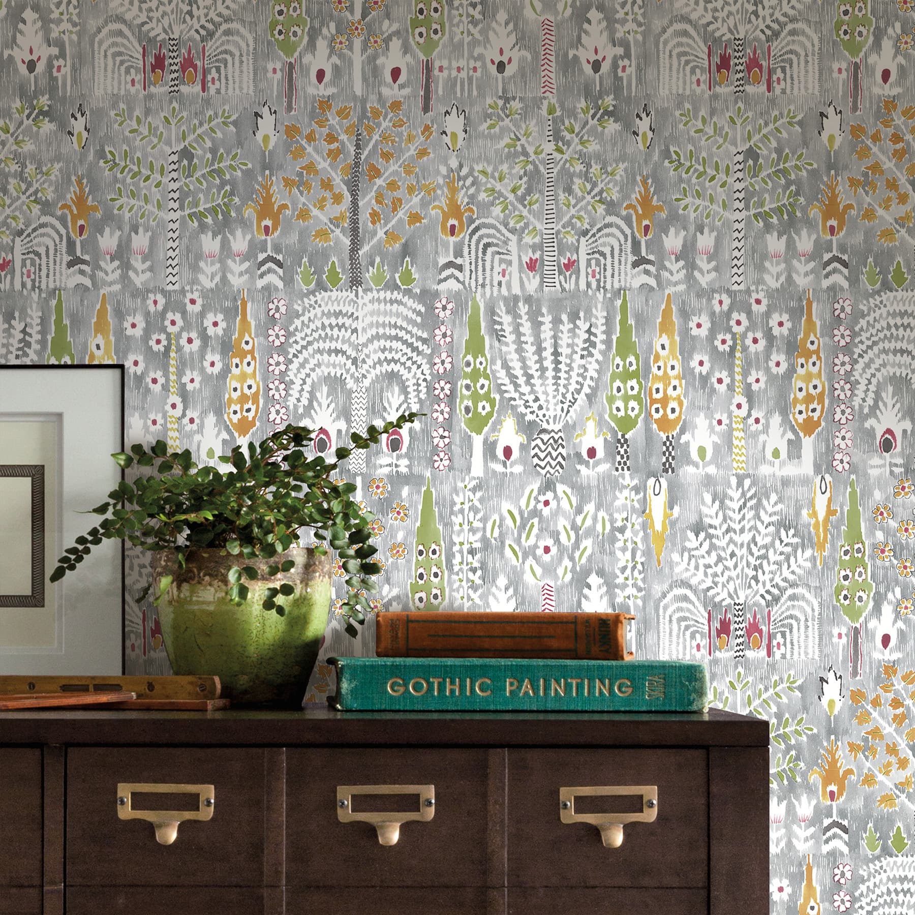 RoomMates Gray Persian Ikat Peel & Stick Wallpaper