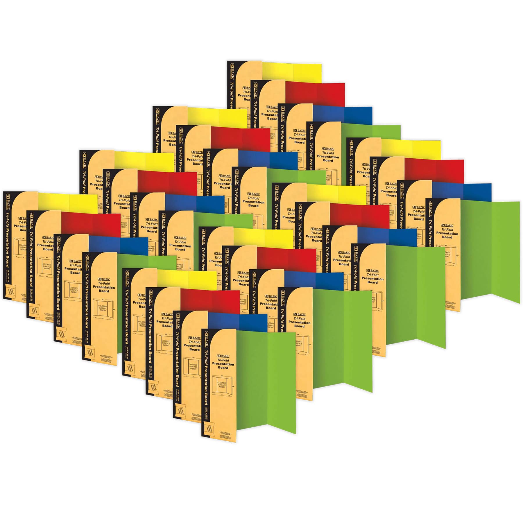 BAZIC Products® 36" x 48" Multicolor Tri-Fold Corrugated Presentation Boards, 24ct.