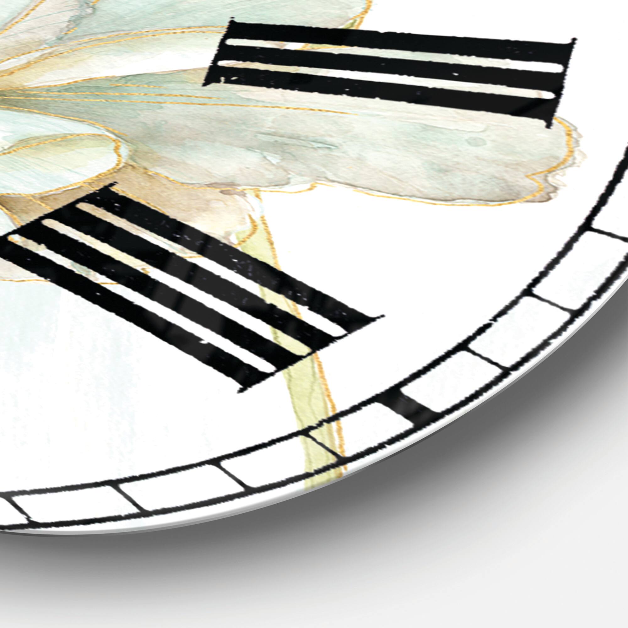 Designart 'Blue Cottage Flowers Drawing Ii Farmhouse Wall Clock
