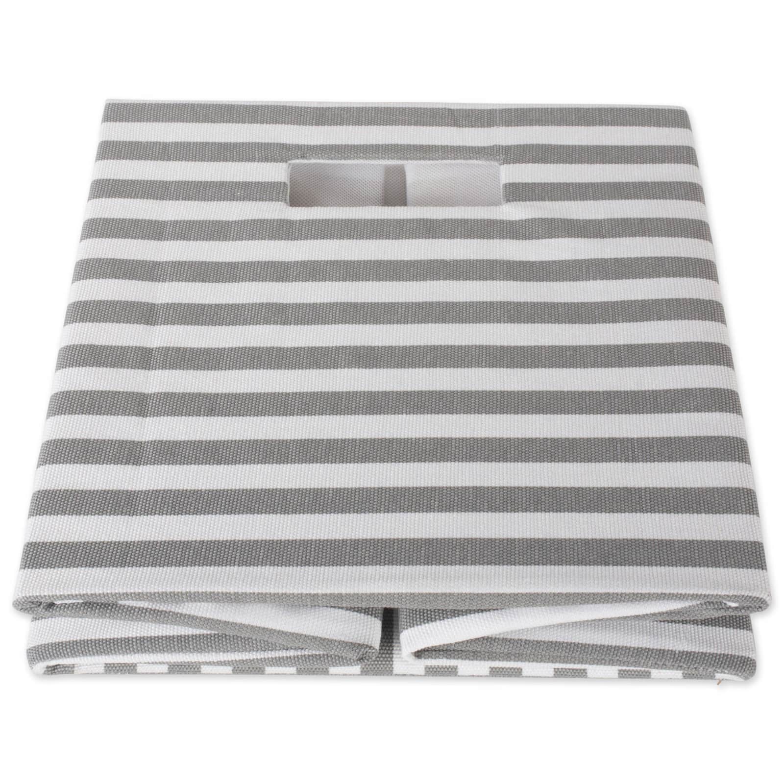 DII® Square Gray Pinstripe Polyester Cube
