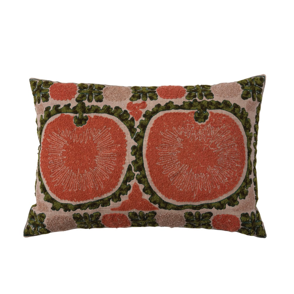 Hello Honey Multicolor Botanical Print Lumbar Pillow