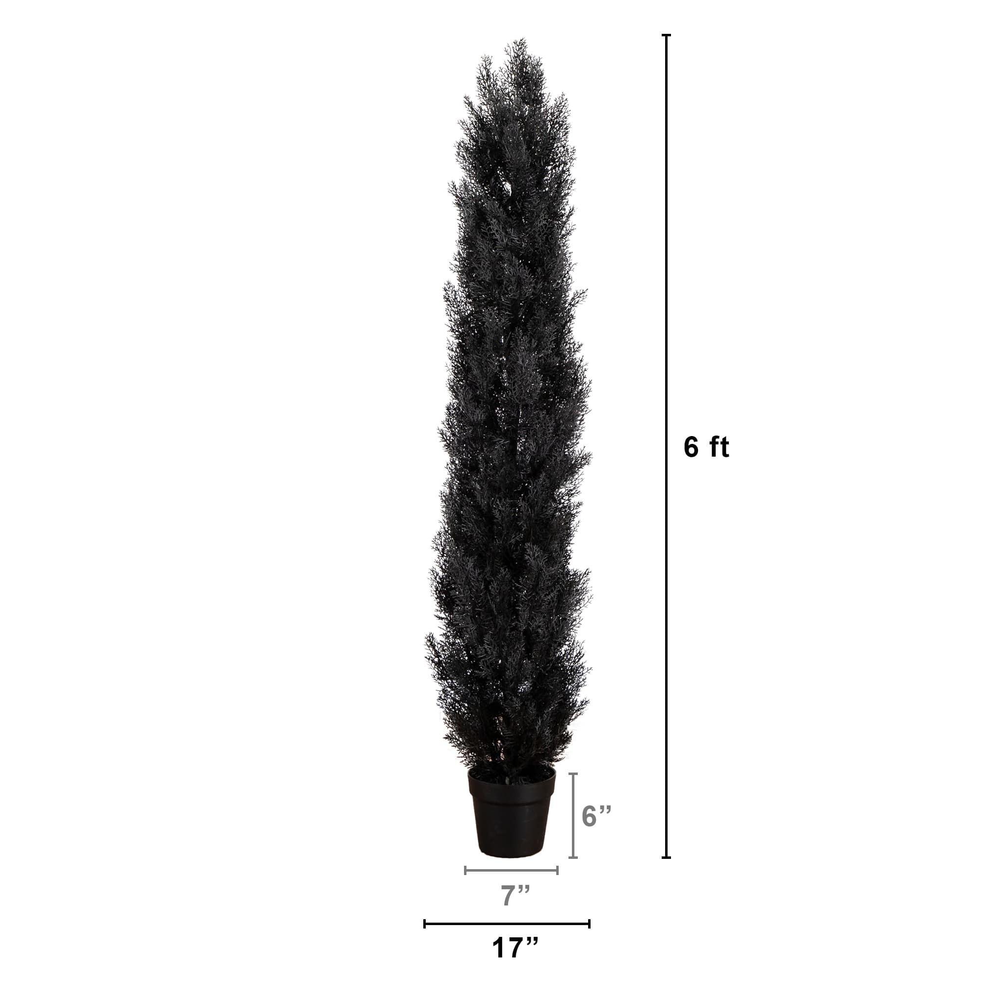6ft. UV Resistant Artificial Halloween Black Cedar Tree (Indoor/Outdoor)