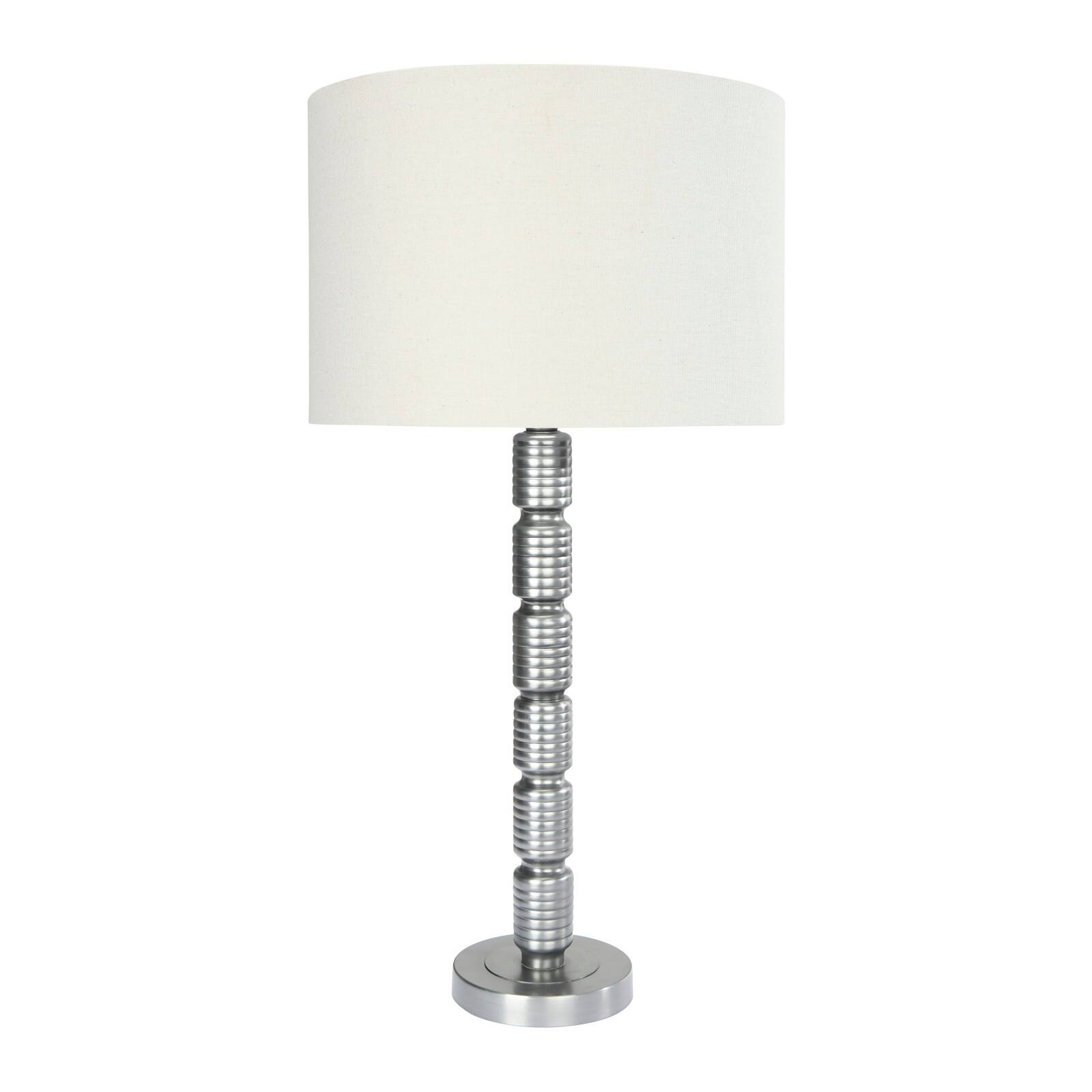 Hello Honey® 28.7" Faceted Aged Pewter Metal Column Table Lamp