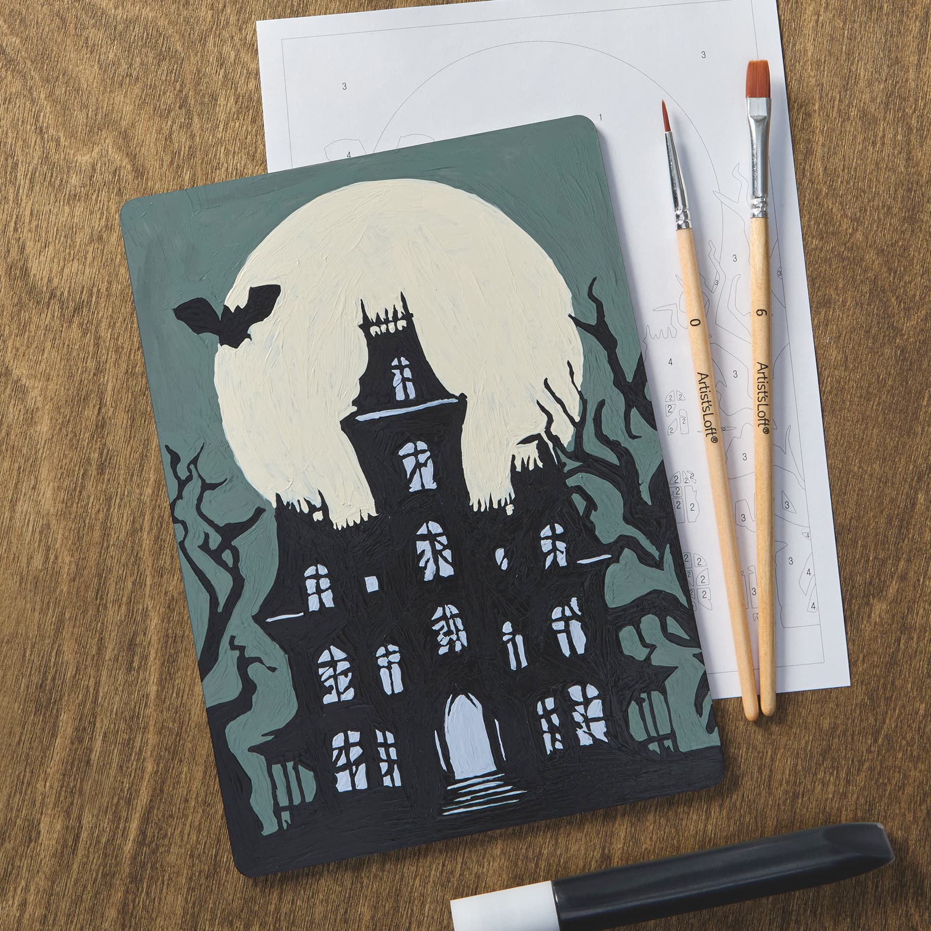 Light Up Haunted House Paint-by-Number Acrylic Surface Kit by Artist's Loft®
