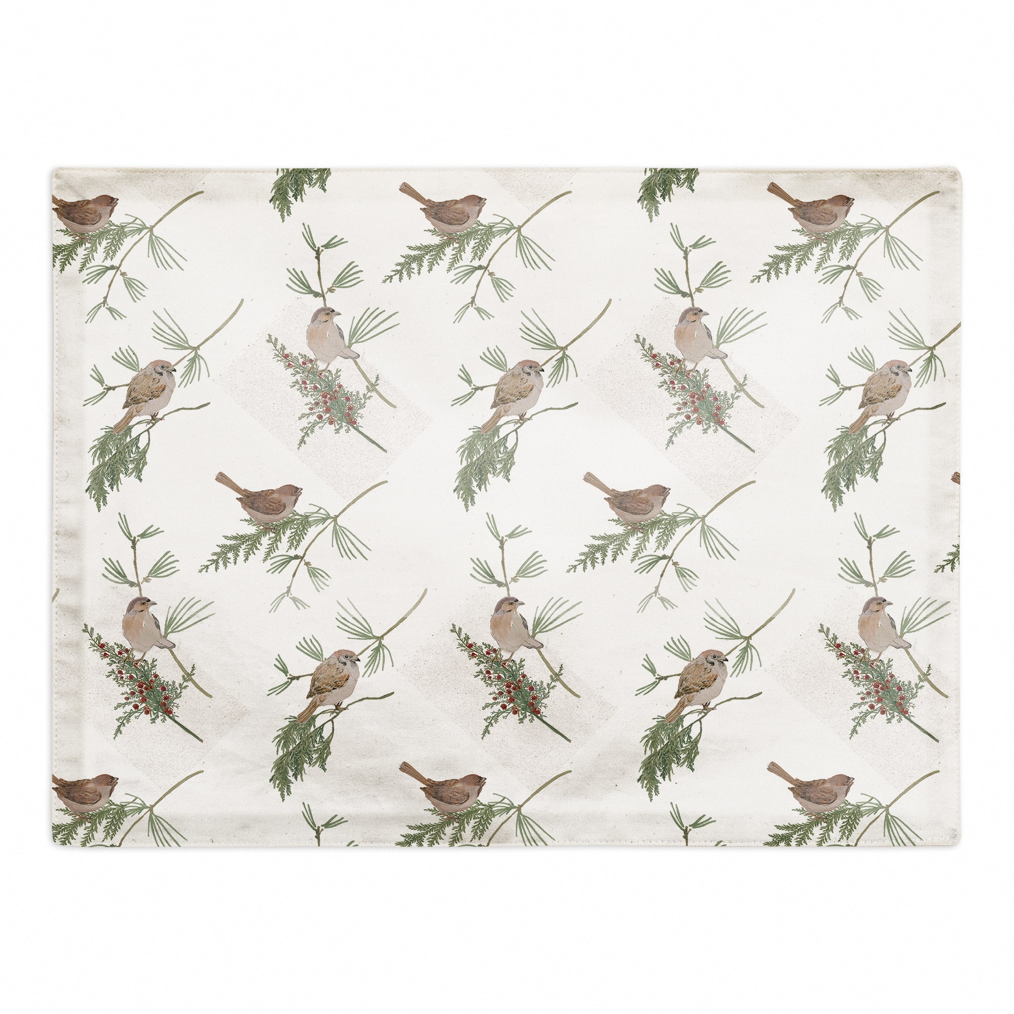 Pine Birds on Cotton Twill Placemat