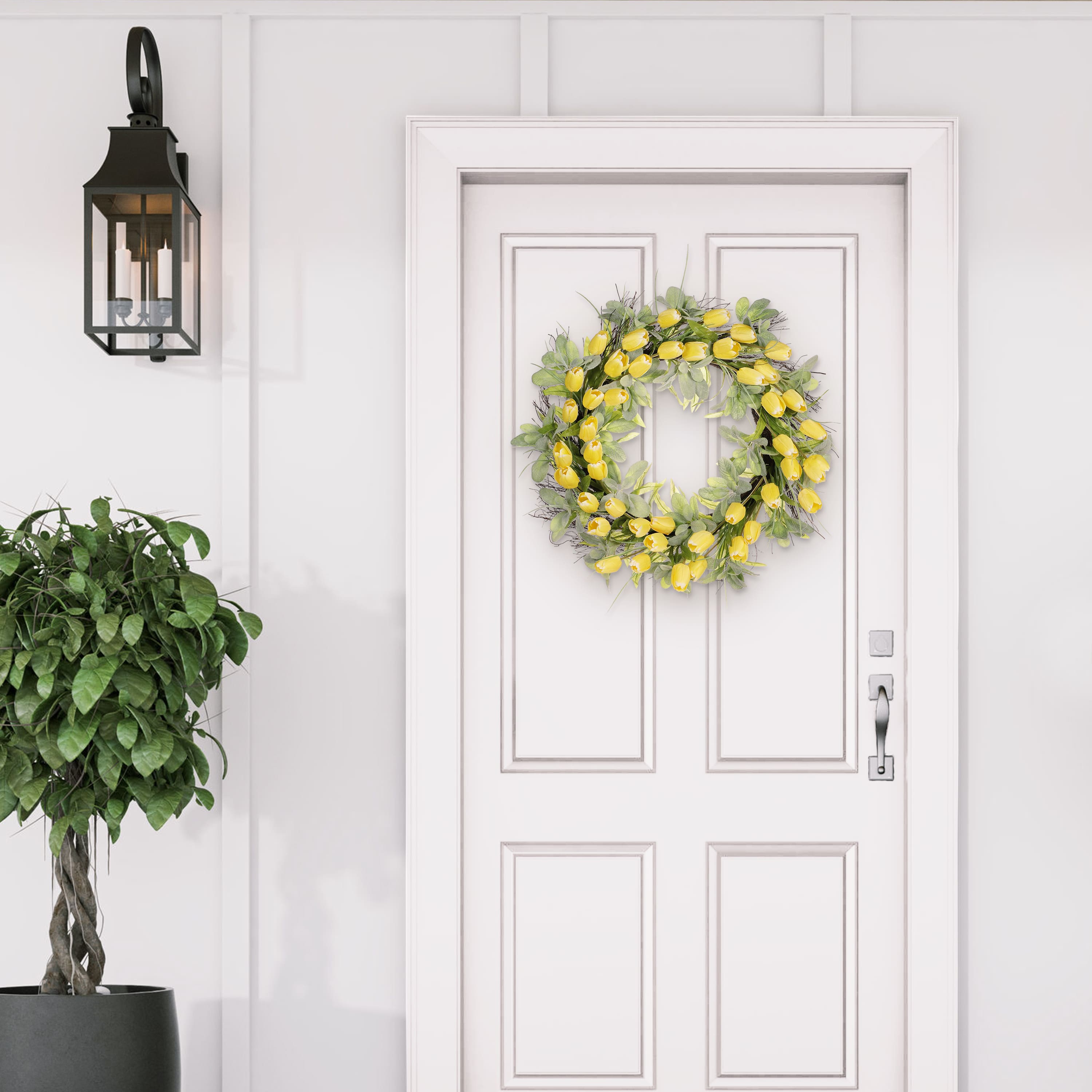 30" Yellow Spring Tulip Wreath