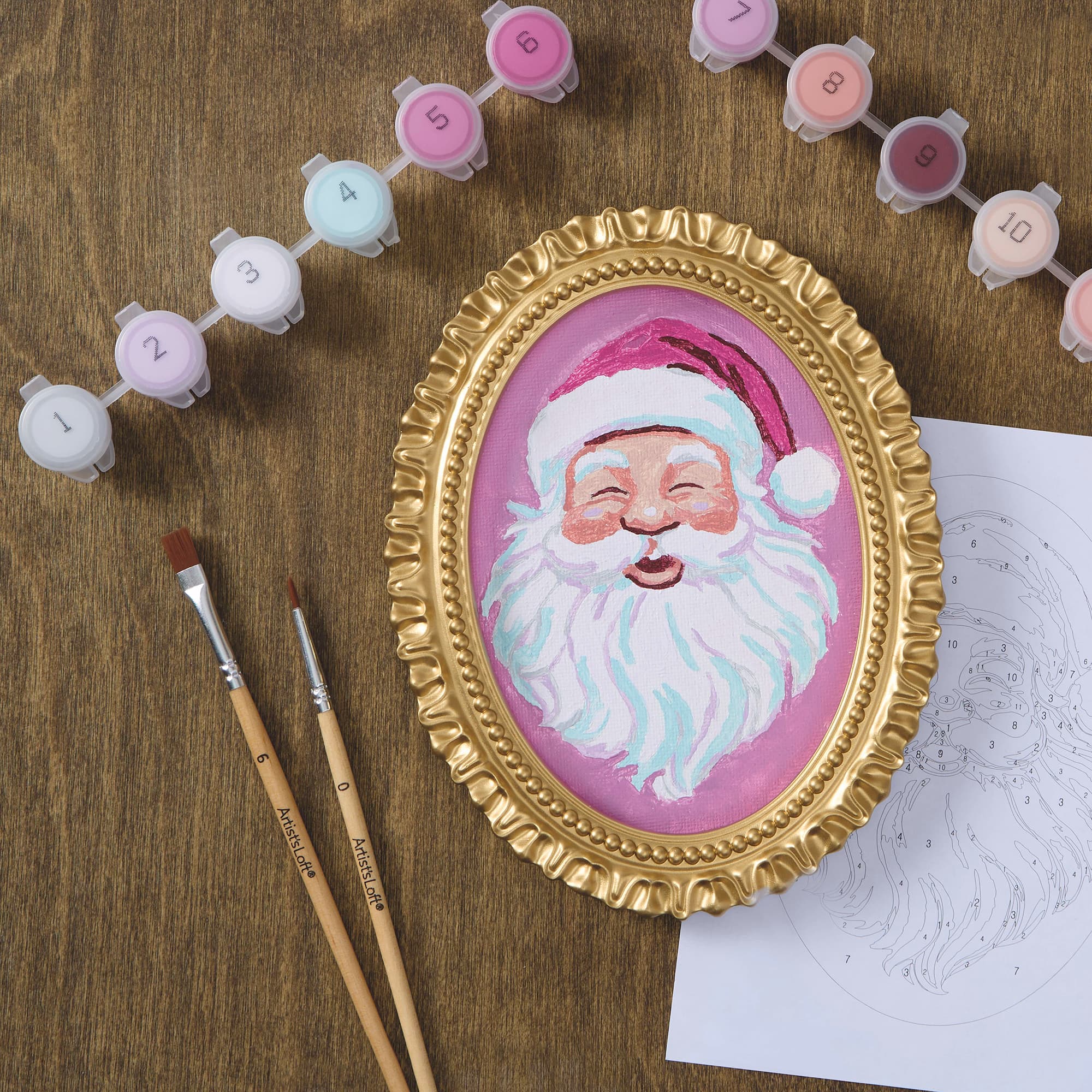 Bright Santa Paint-by-Number Framed Mini Kit by Artist's Loft®