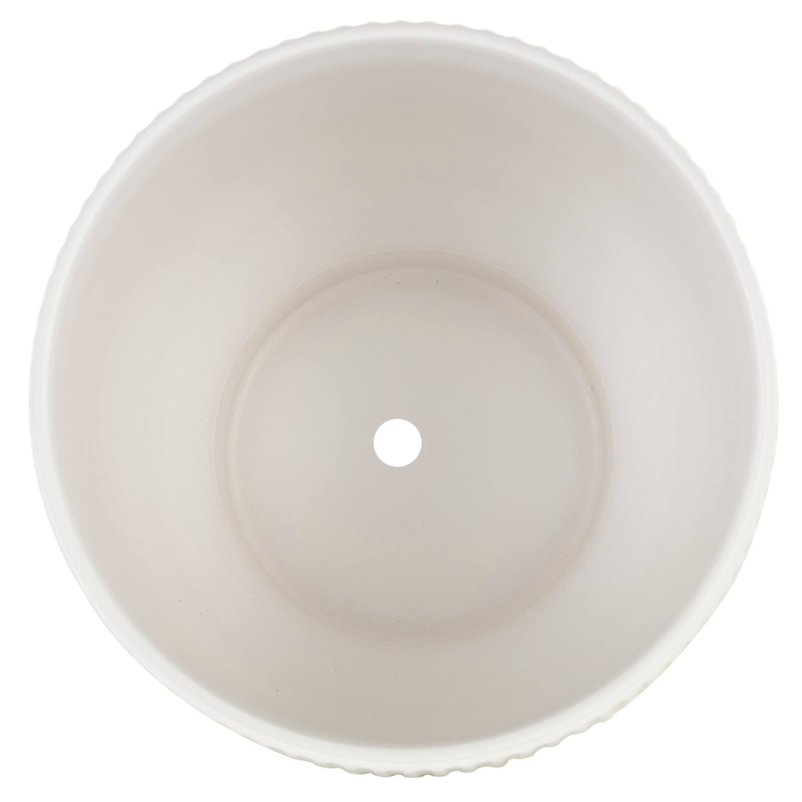 Cream Ceramic Planter with Tapered Base Set