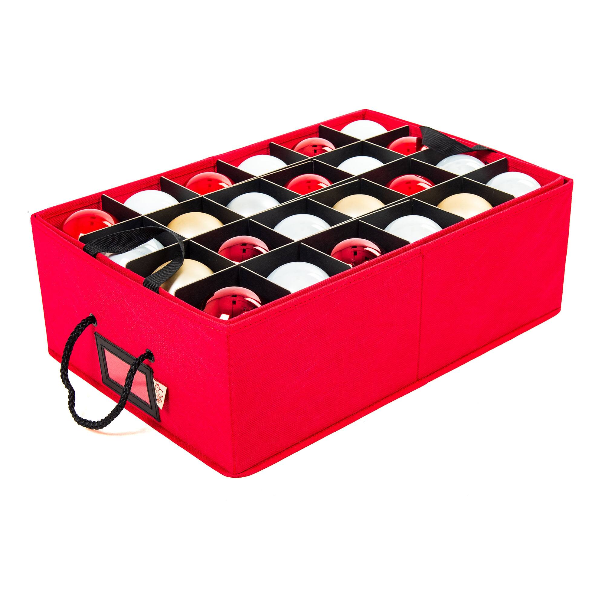 Santa's Bag 48ct. 3" Christmas Ornament Storage Box with Dividers