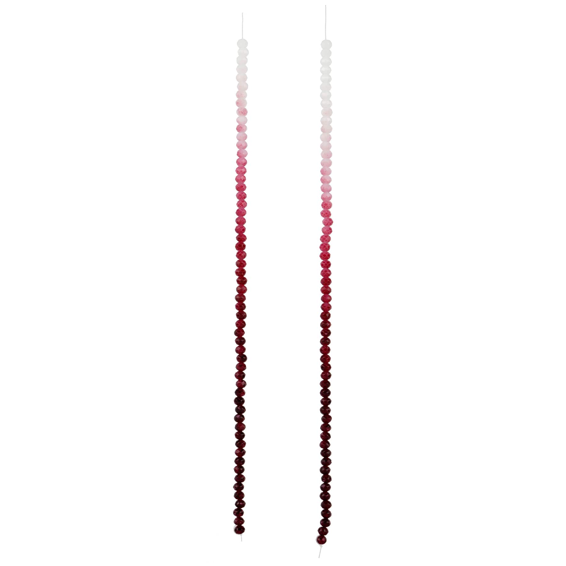 Red & Pink Ombre Faceted Glass Rondelle Beads by Bead Landing™