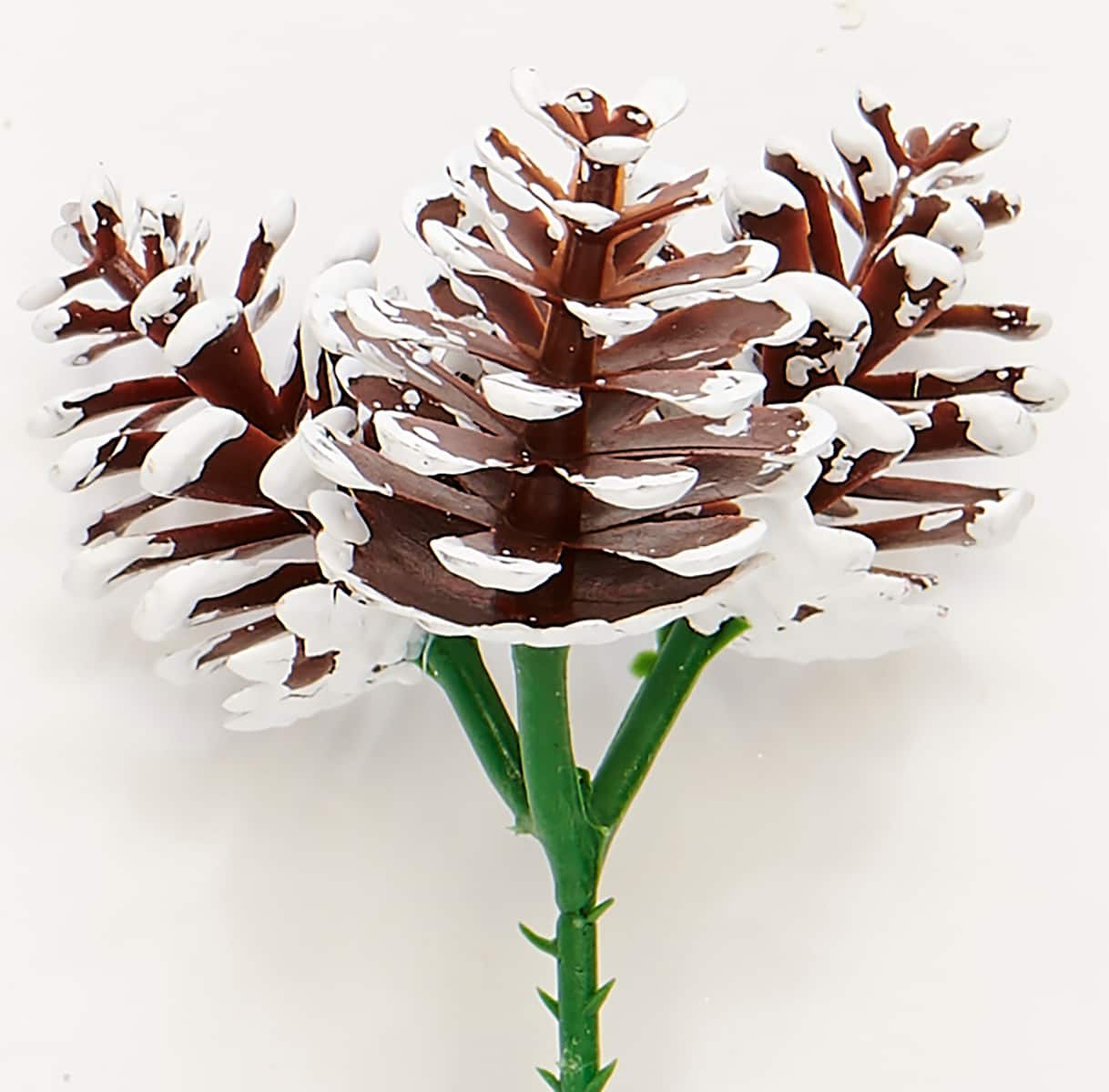 8" White Tip Plastic Pinecone Christmas Picks, 24ct.