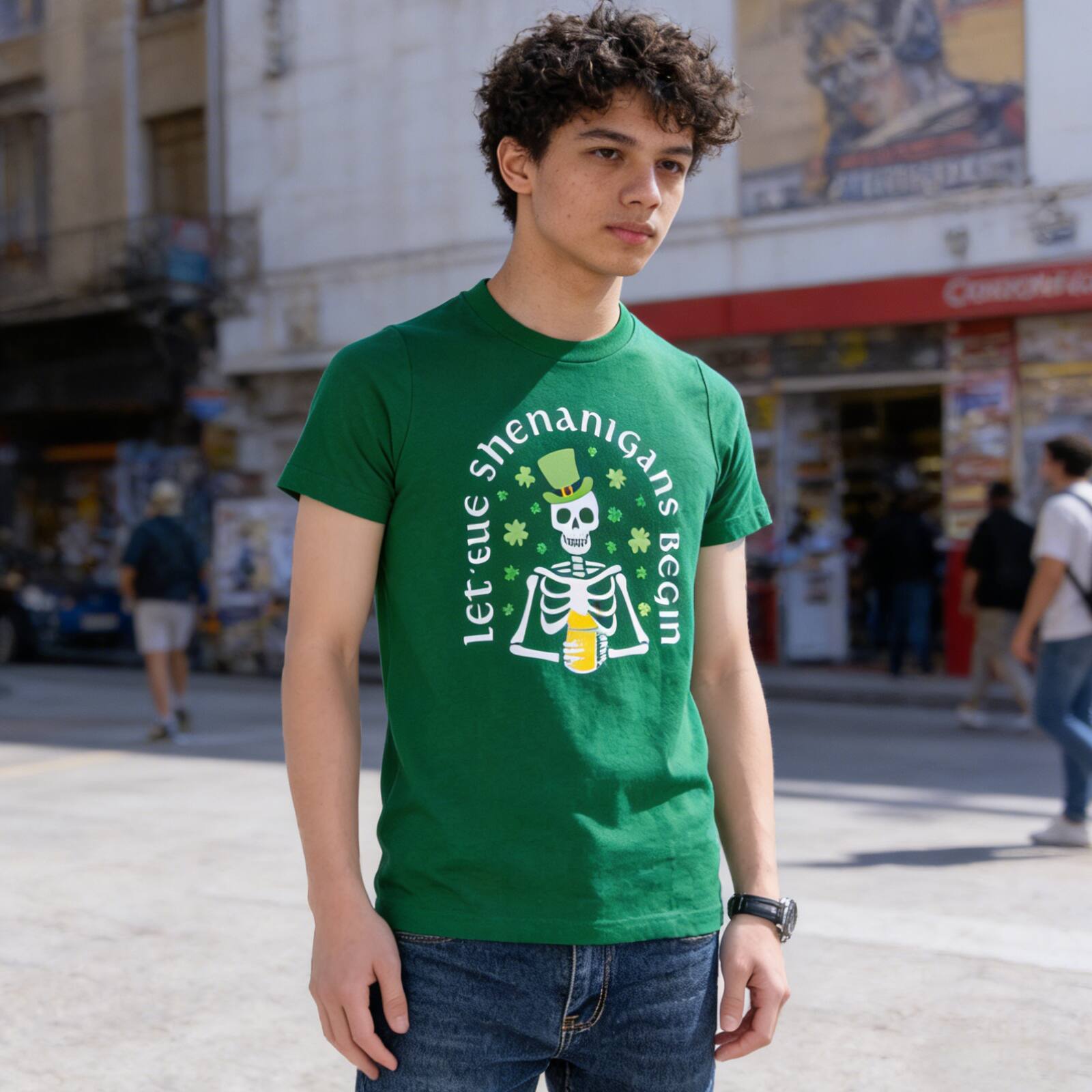Let the Shenanigans Begin Skeleton Adult T-Shirt by Celebrate It