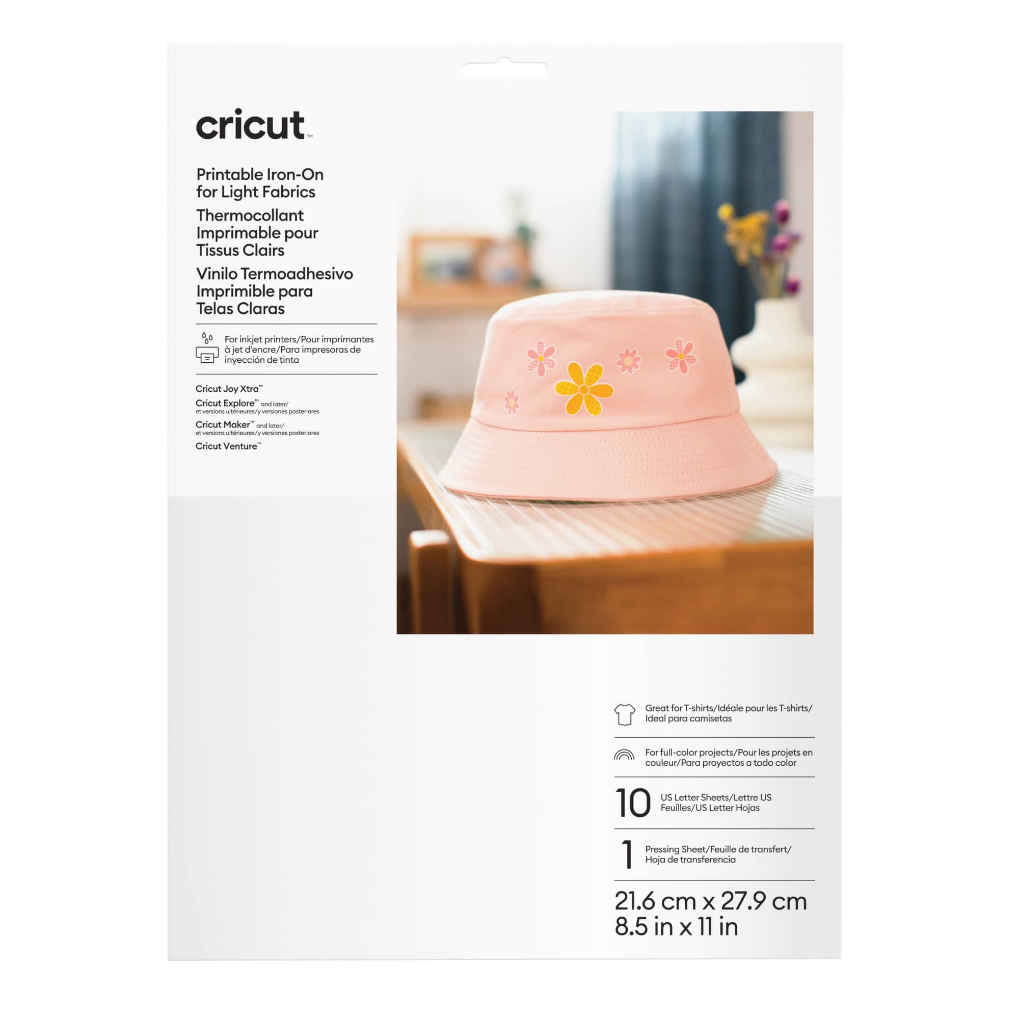 Cricut® Printable Iron-On for Light Fabrics, 10 Sheets