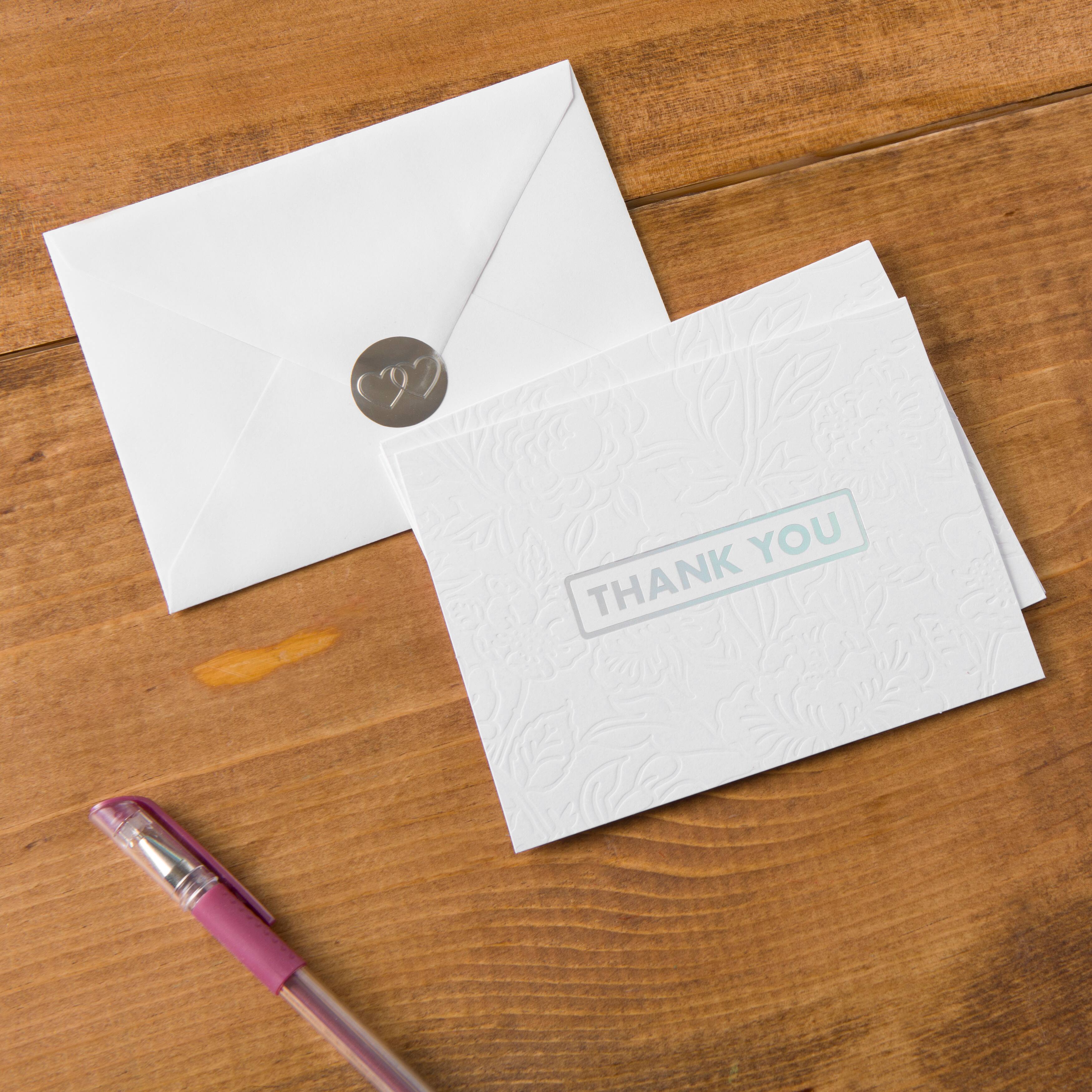 Embossed Thank You Cards & Envelopes by Recollections™, 5.5" x 4.2"