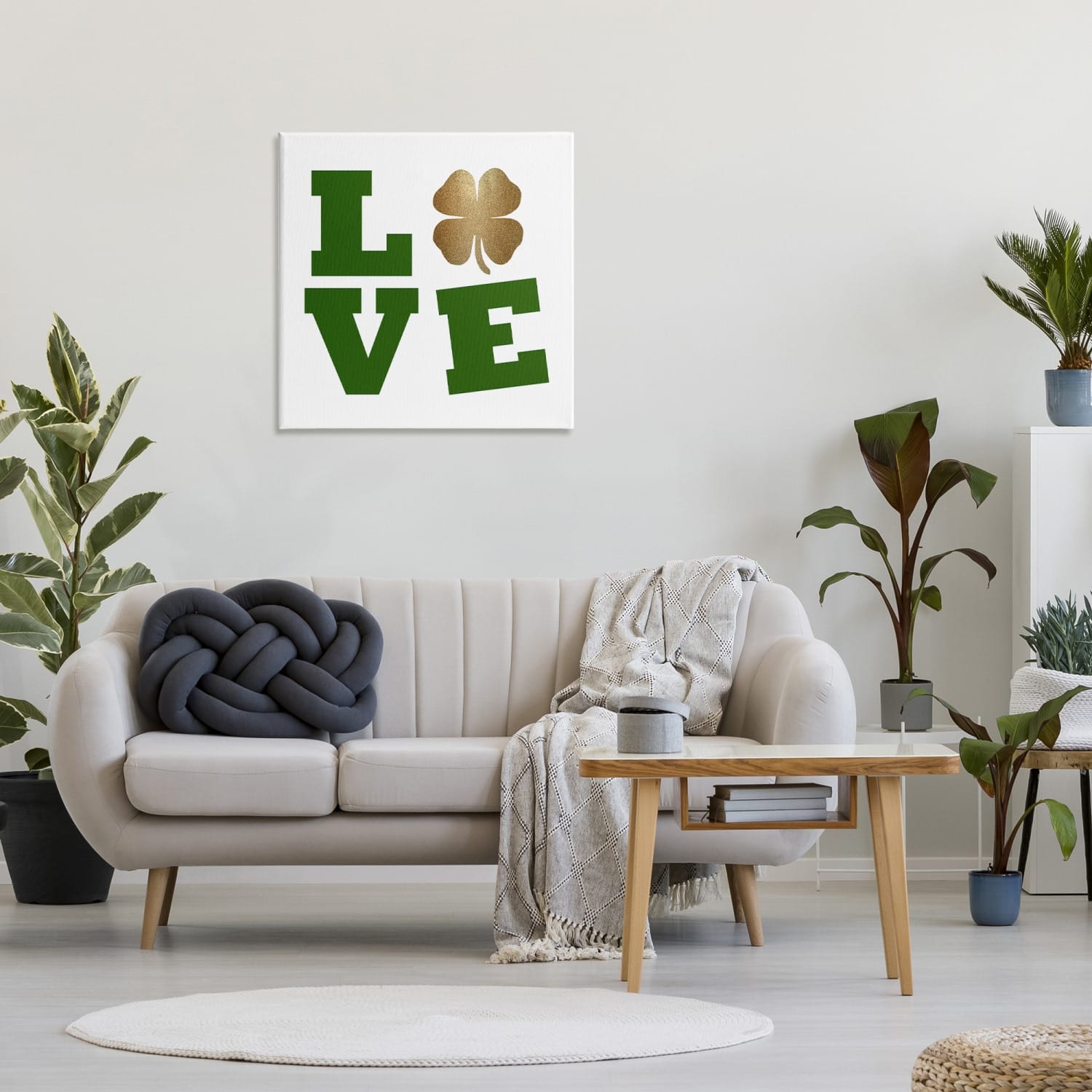 Stupell Industries St Patrick's Day Clover Love Canvas Wall Art