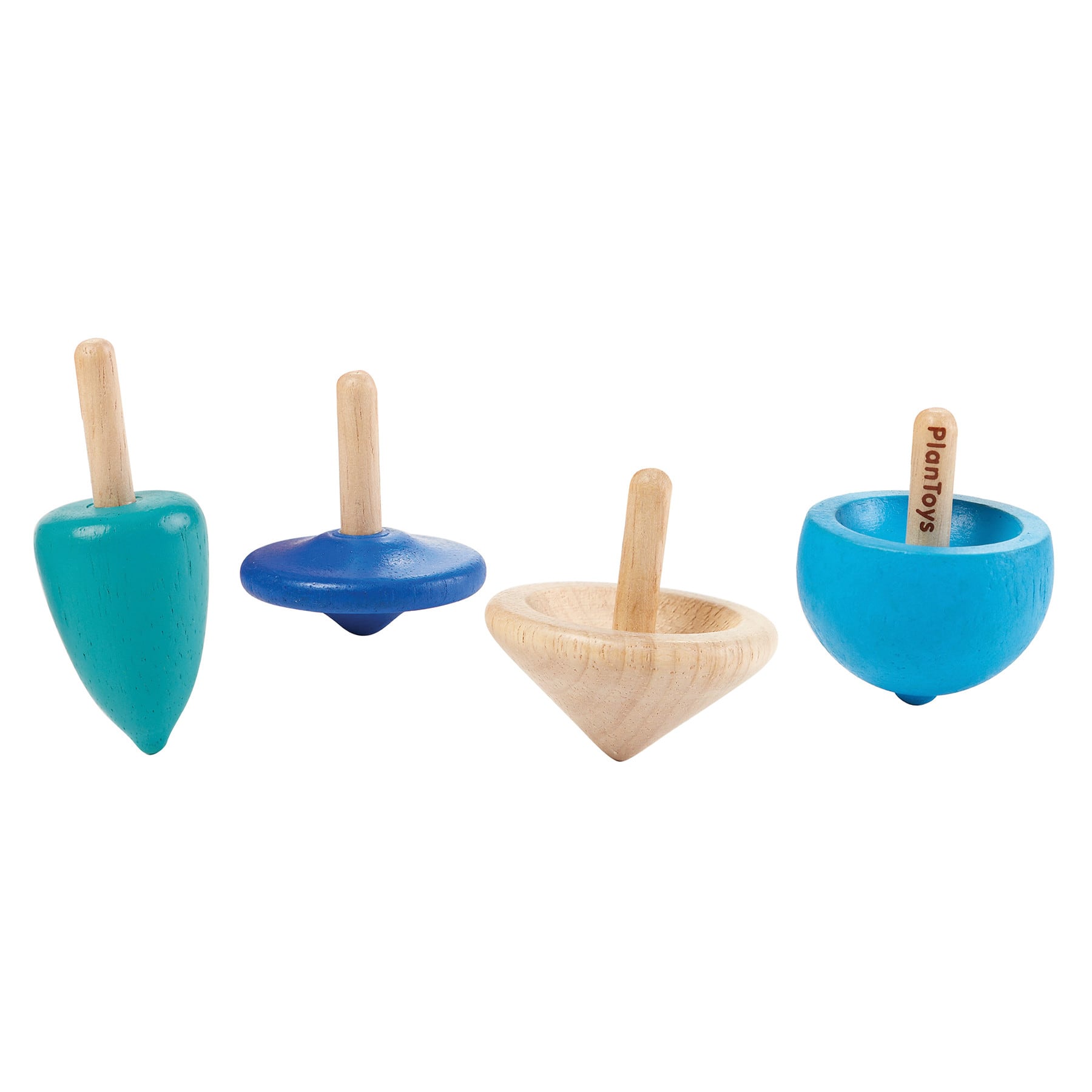 PlanToys Mini Wooden Spinning Tops Set
